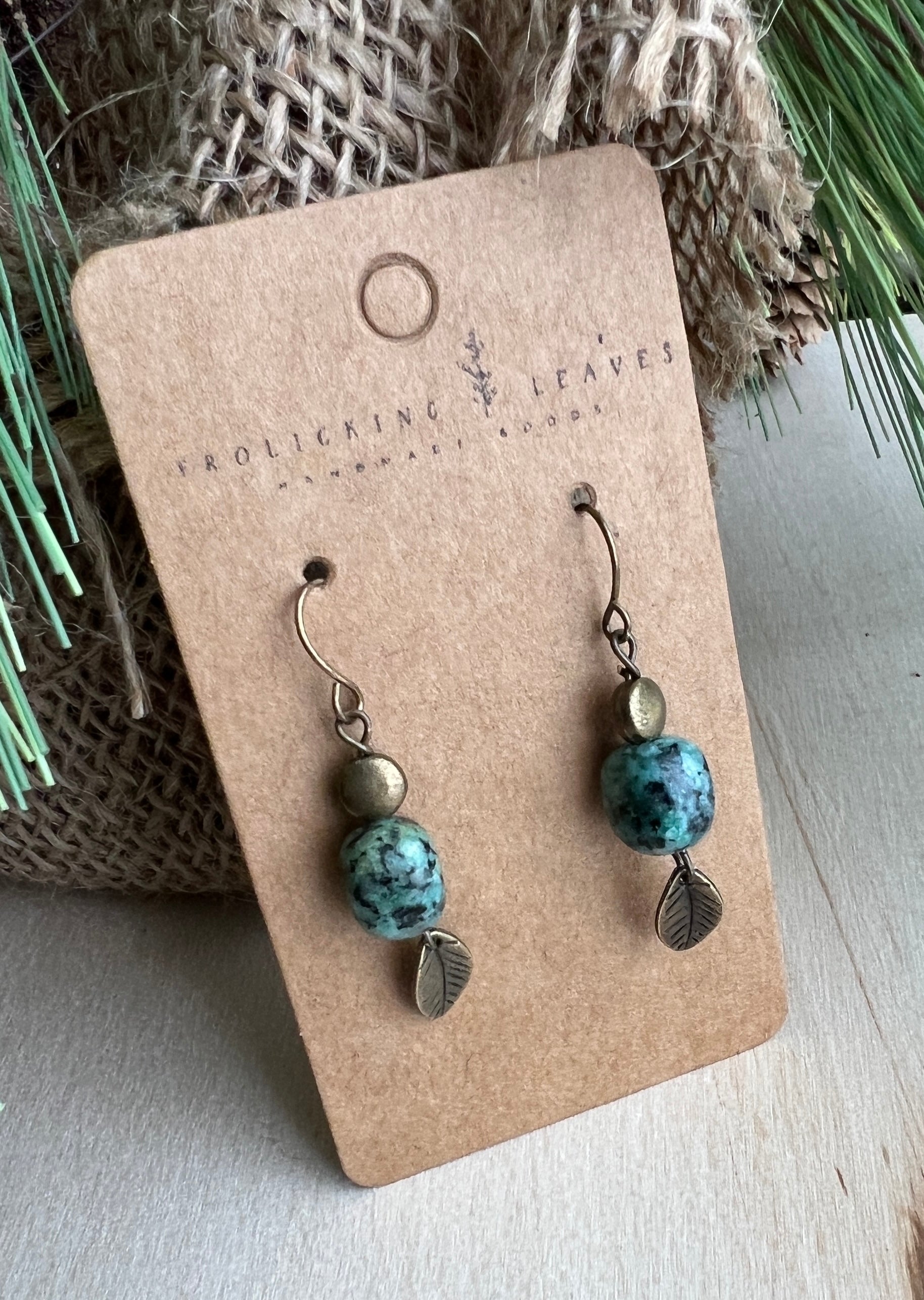 African Turquoise Earrings