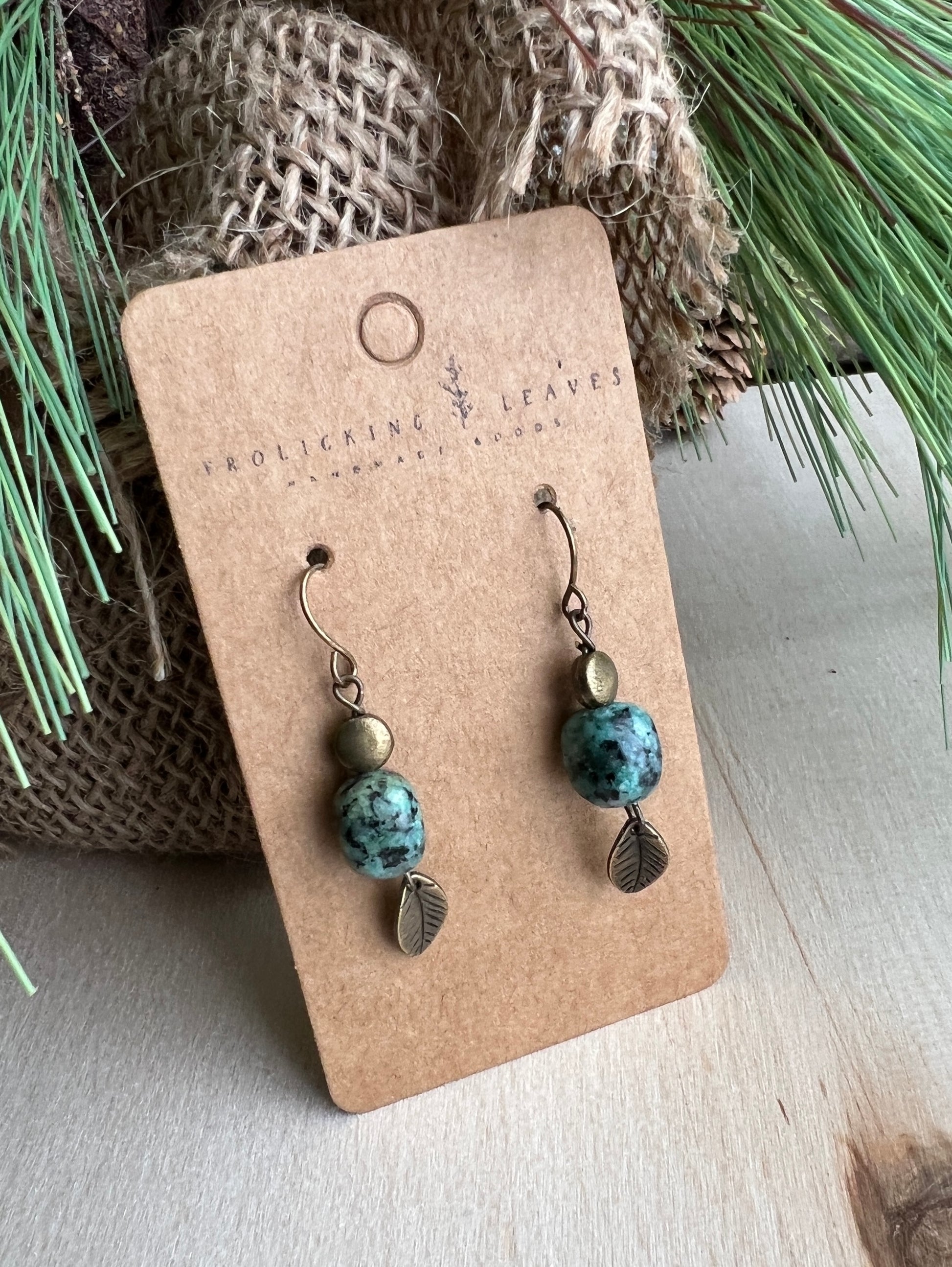 African Turquoise Earrings