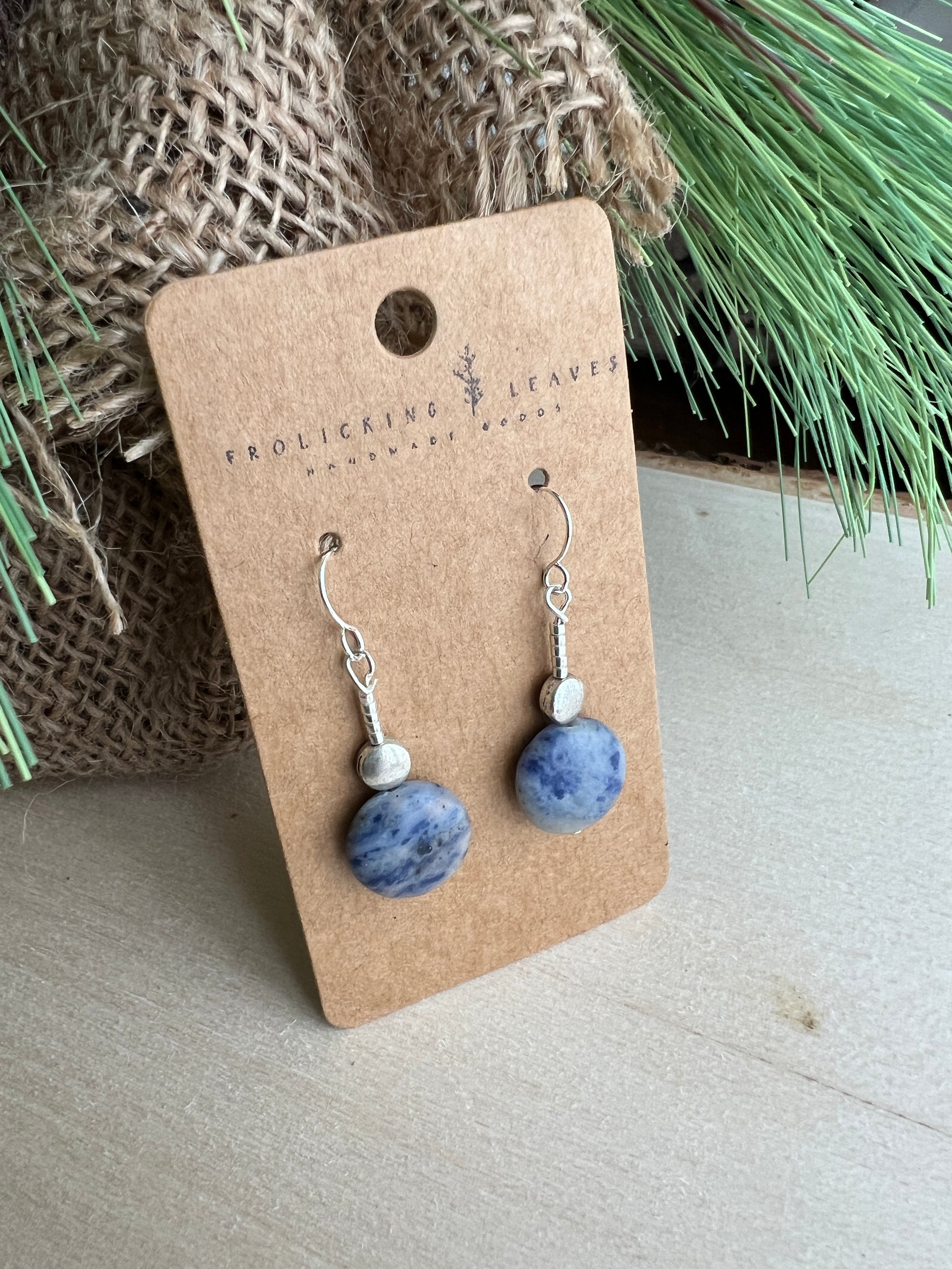 Sodalite Disc Earrings