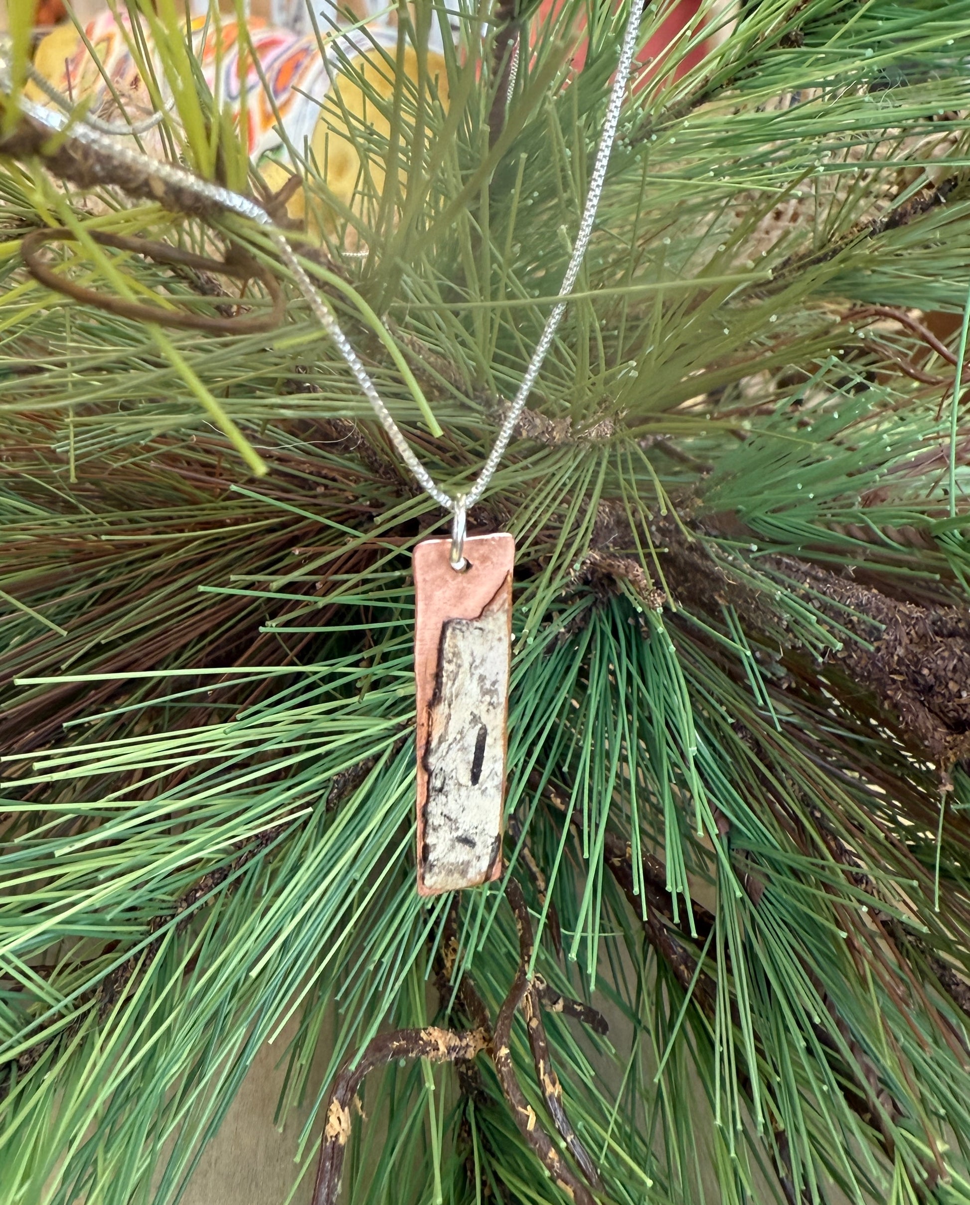 Copper & Birch Pendant on Sterling