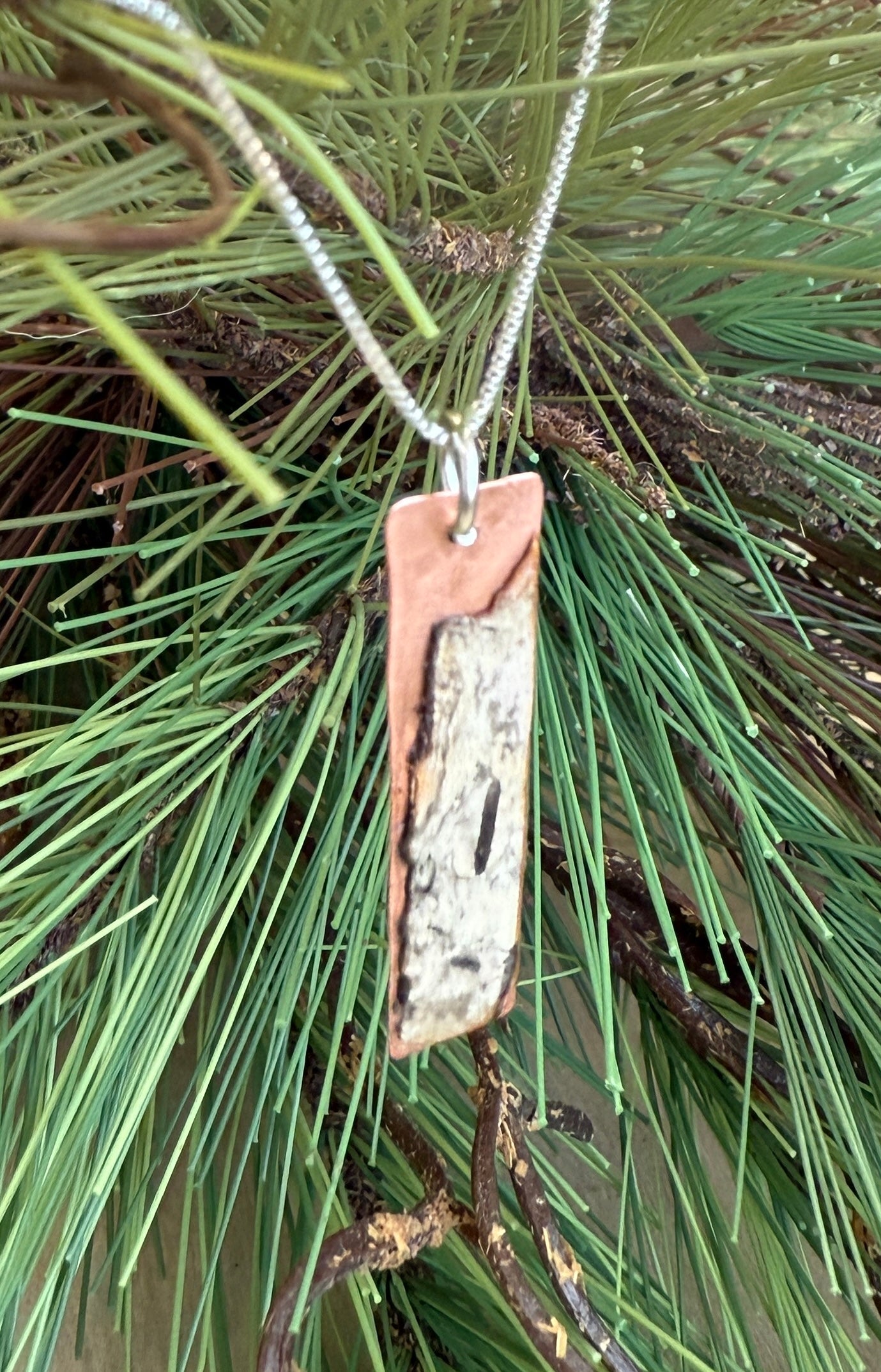 Copper & Birch Pendant on Sterling