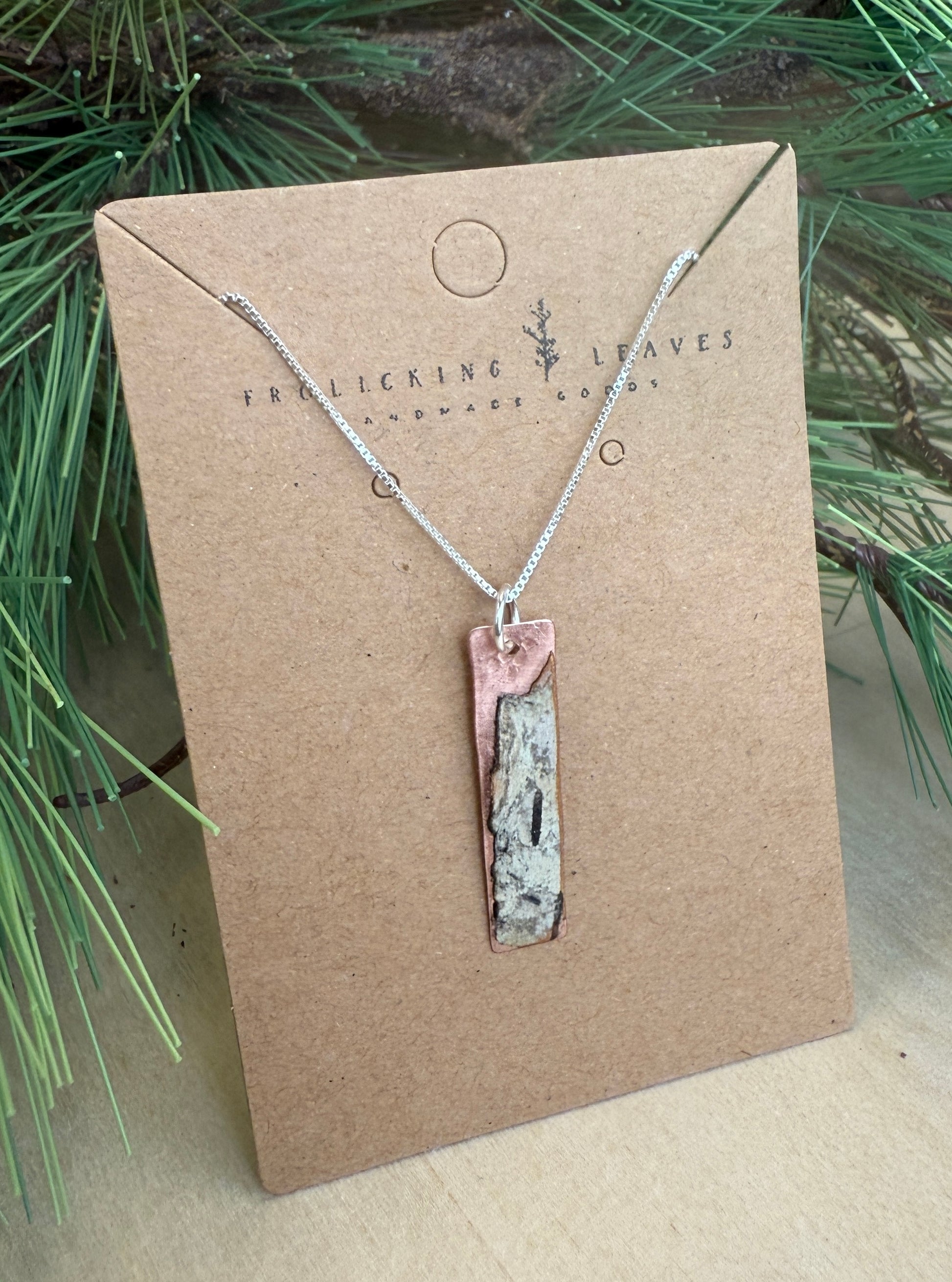 Copper & Birch Pendant on Sterling