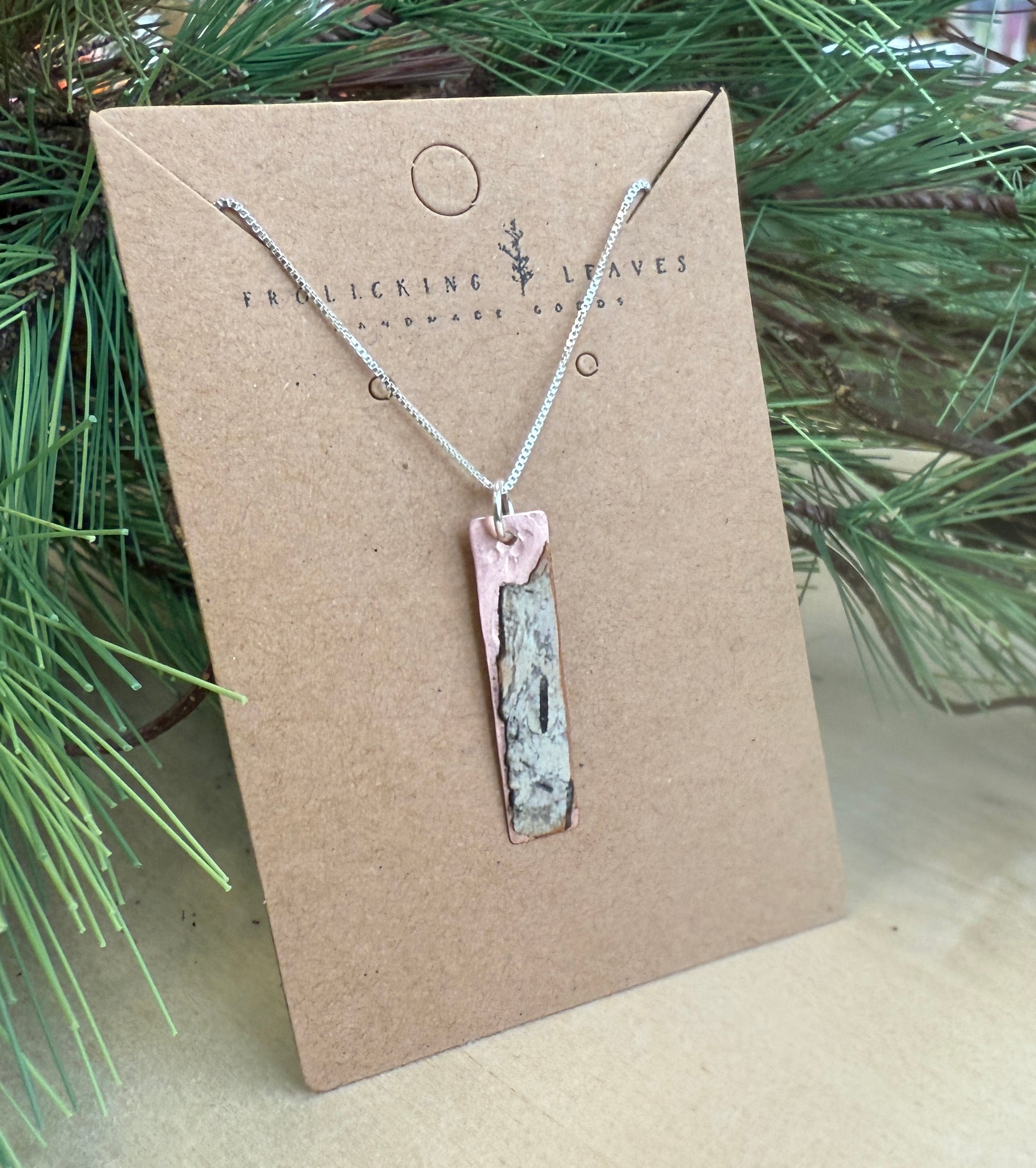 Copper & Birch Pendant on Sterling