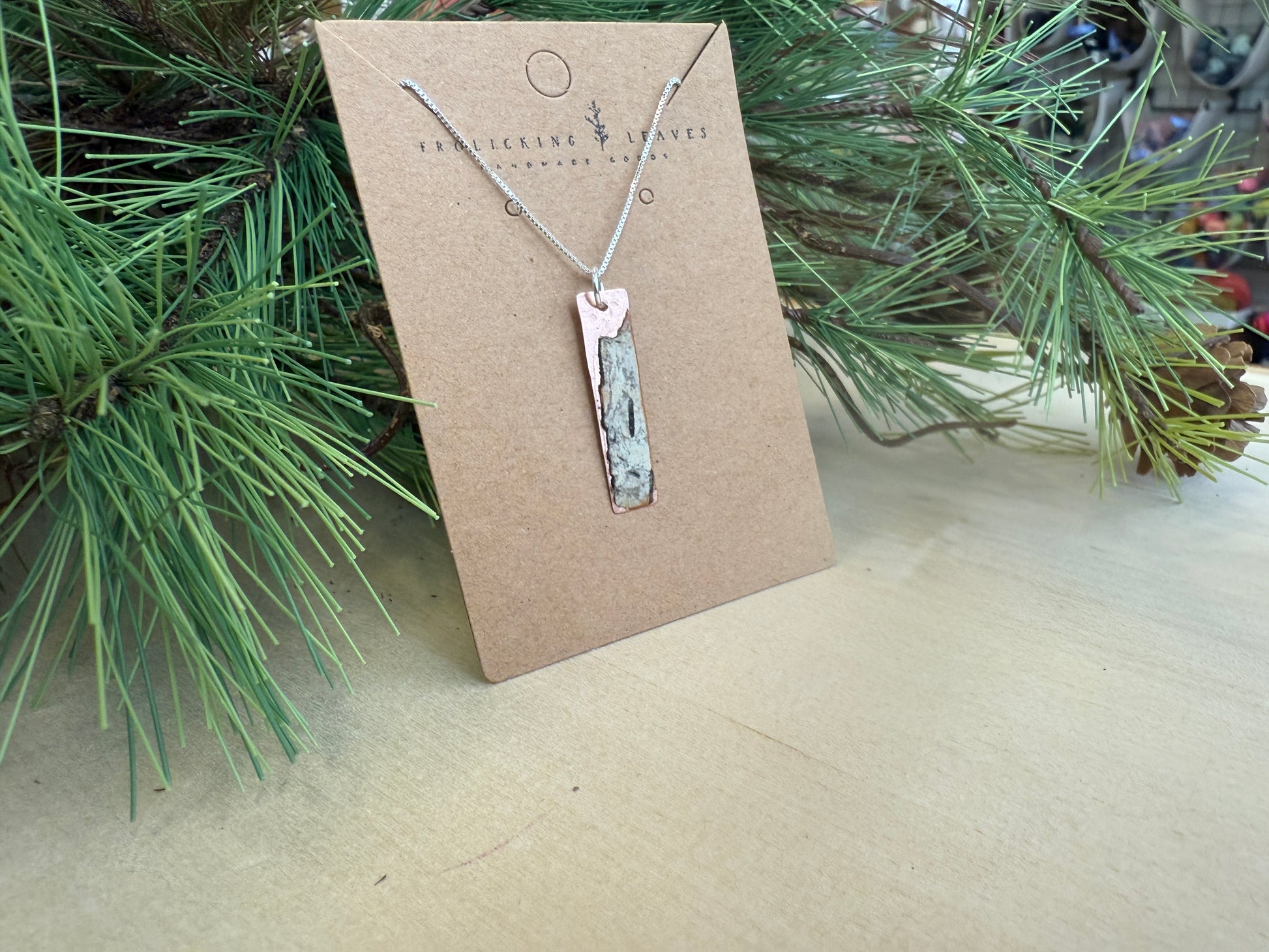 Copper & Birch Pendant on Sterling