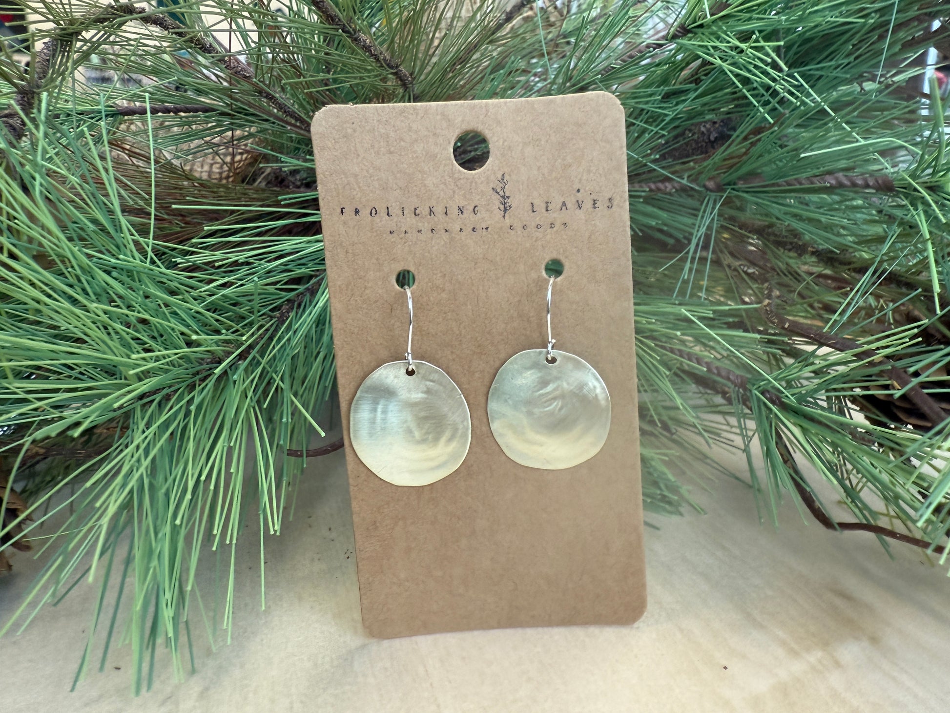 Melted Circle Hand Cut Brass Earrings with Sterling