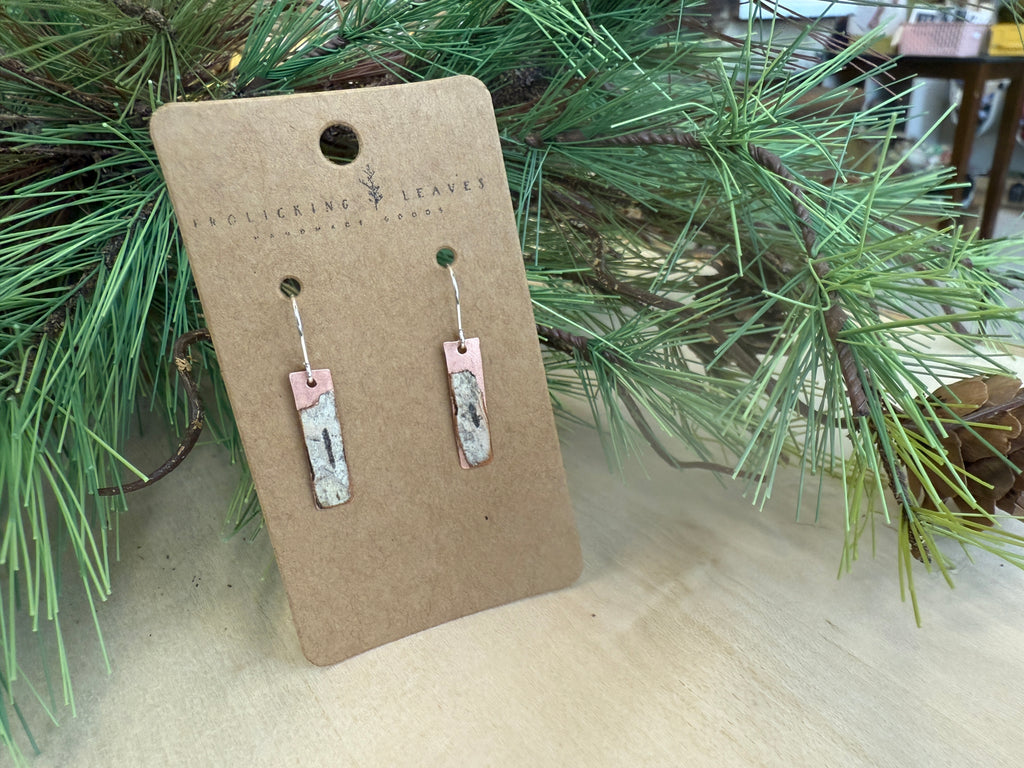 Copper with Birch Overlay Earrings