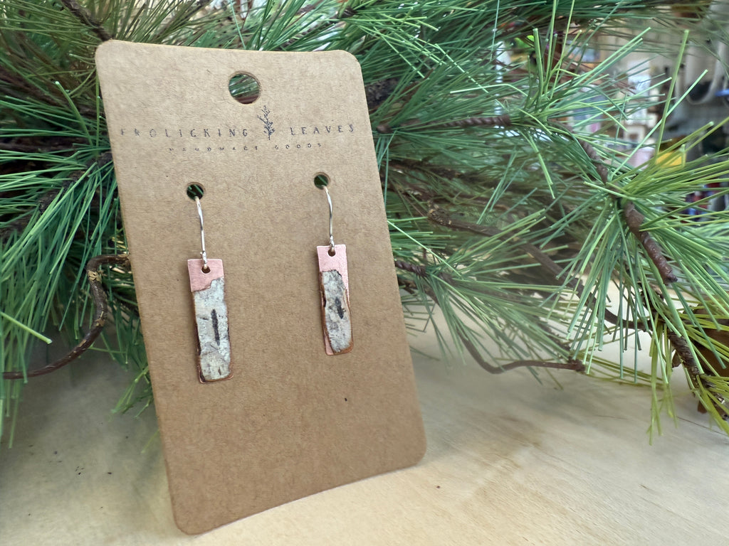 Copper with Birch Overlay Earrings
