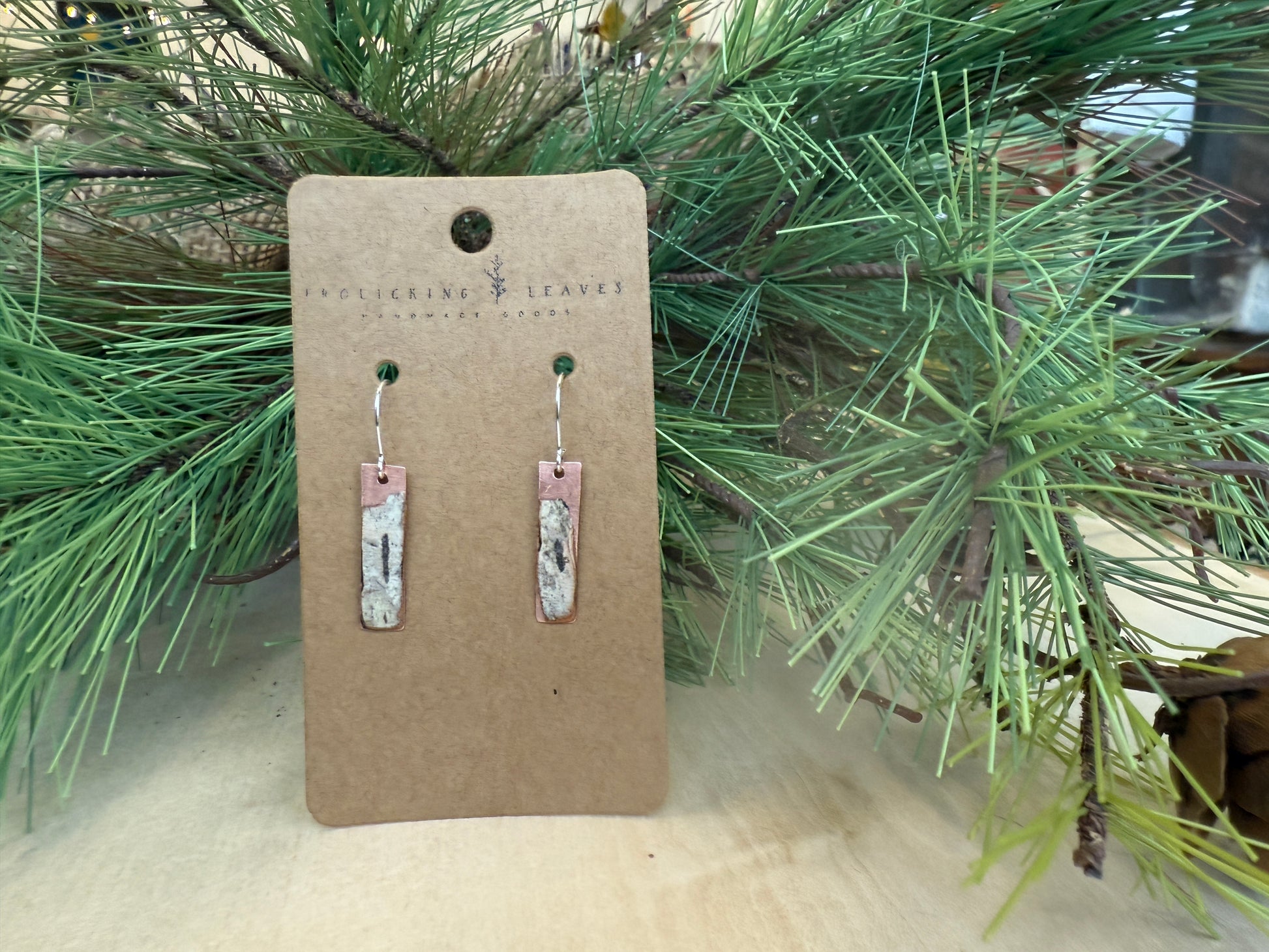 Copper with Birch Overlay Earrings