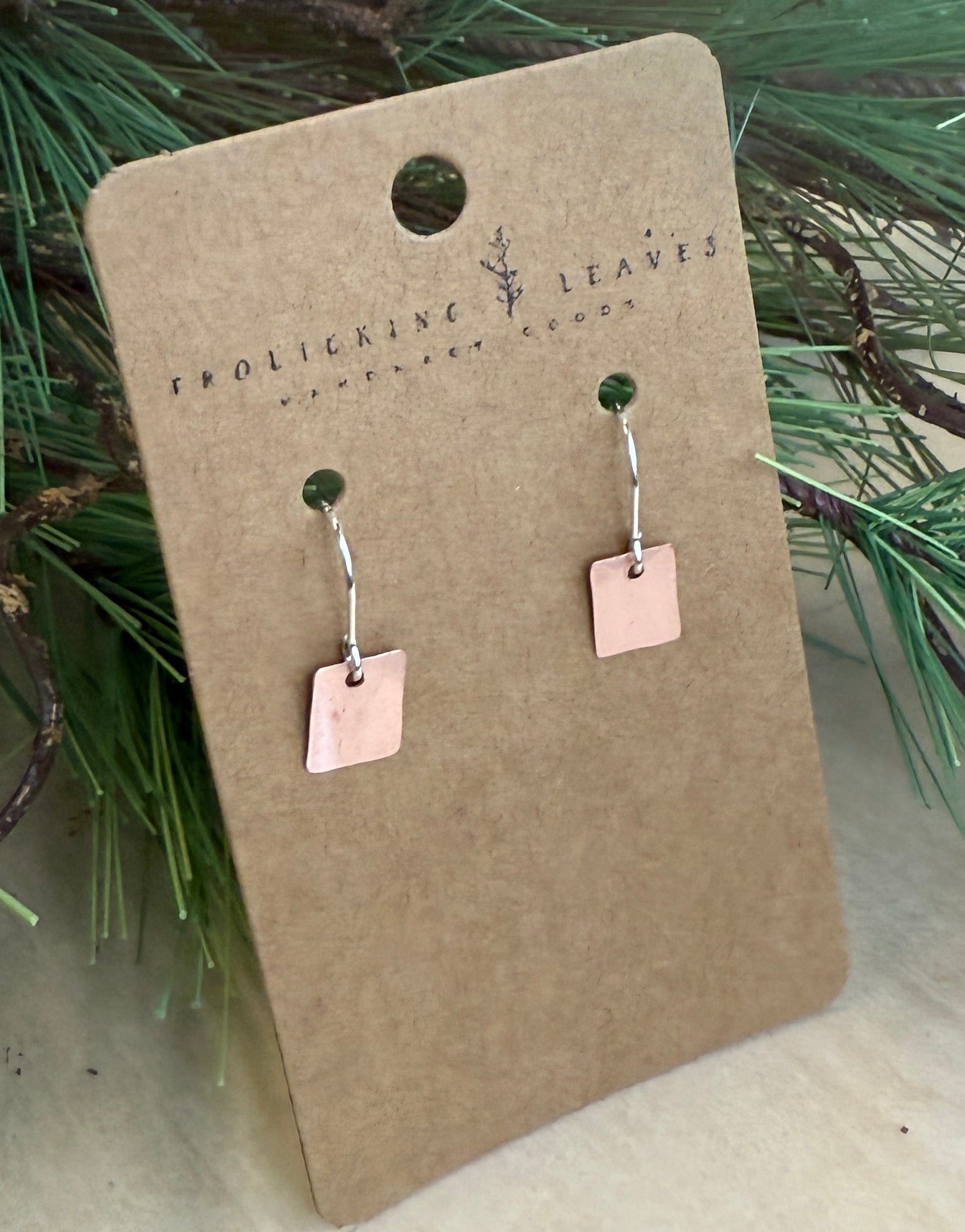 Tiny Copper & Sterling Earrings