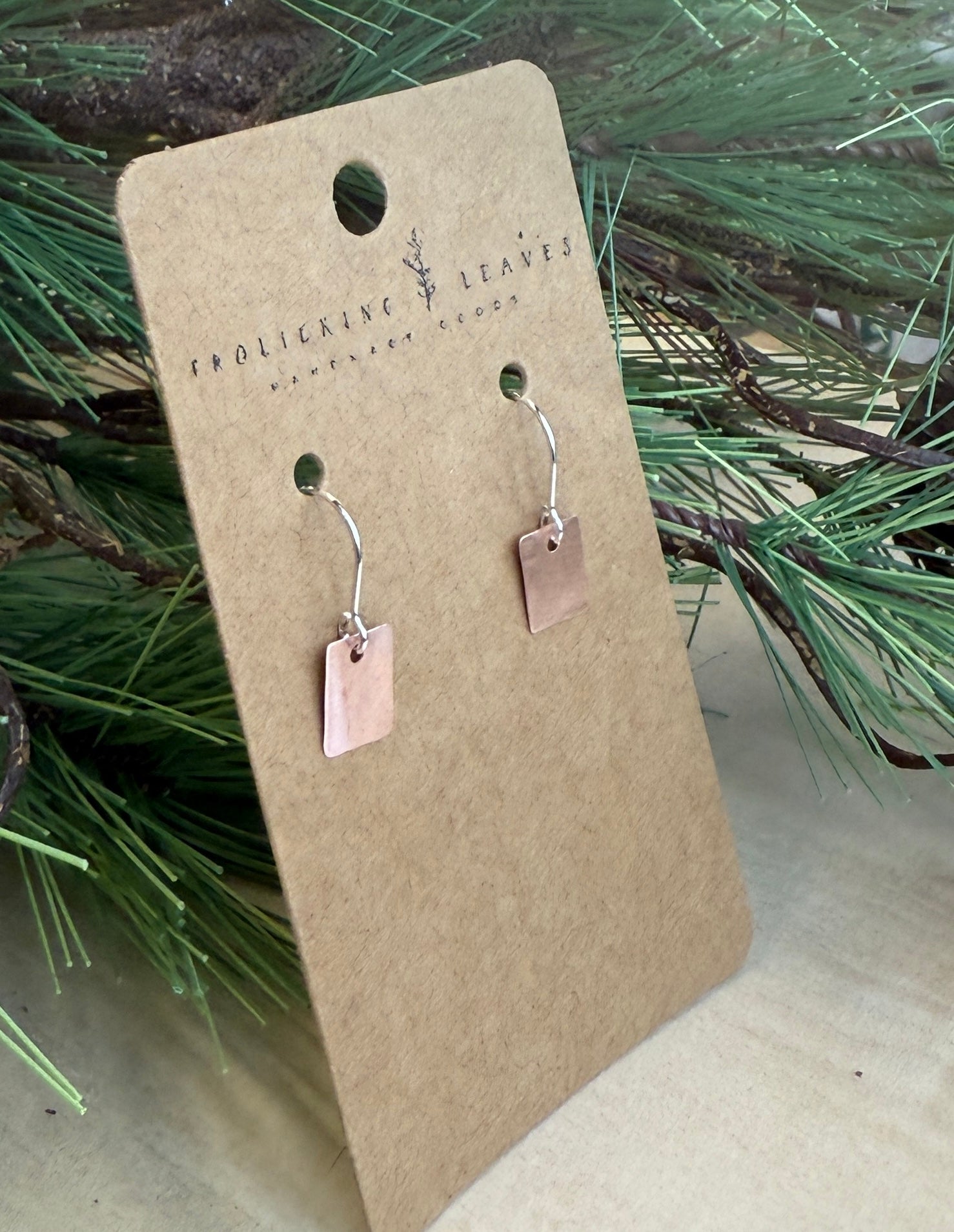 Tiny Copper & Sterling Earrings