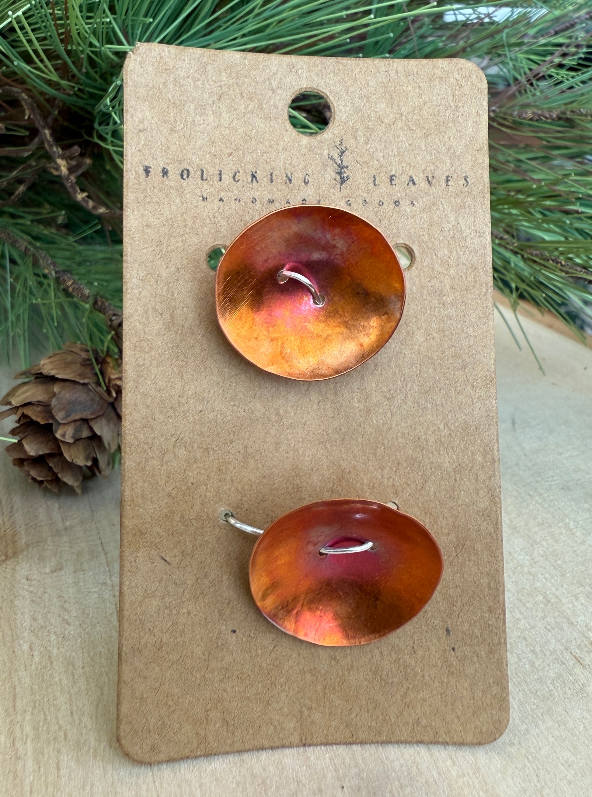 Fire Painted Hand Cut Copper Buttons