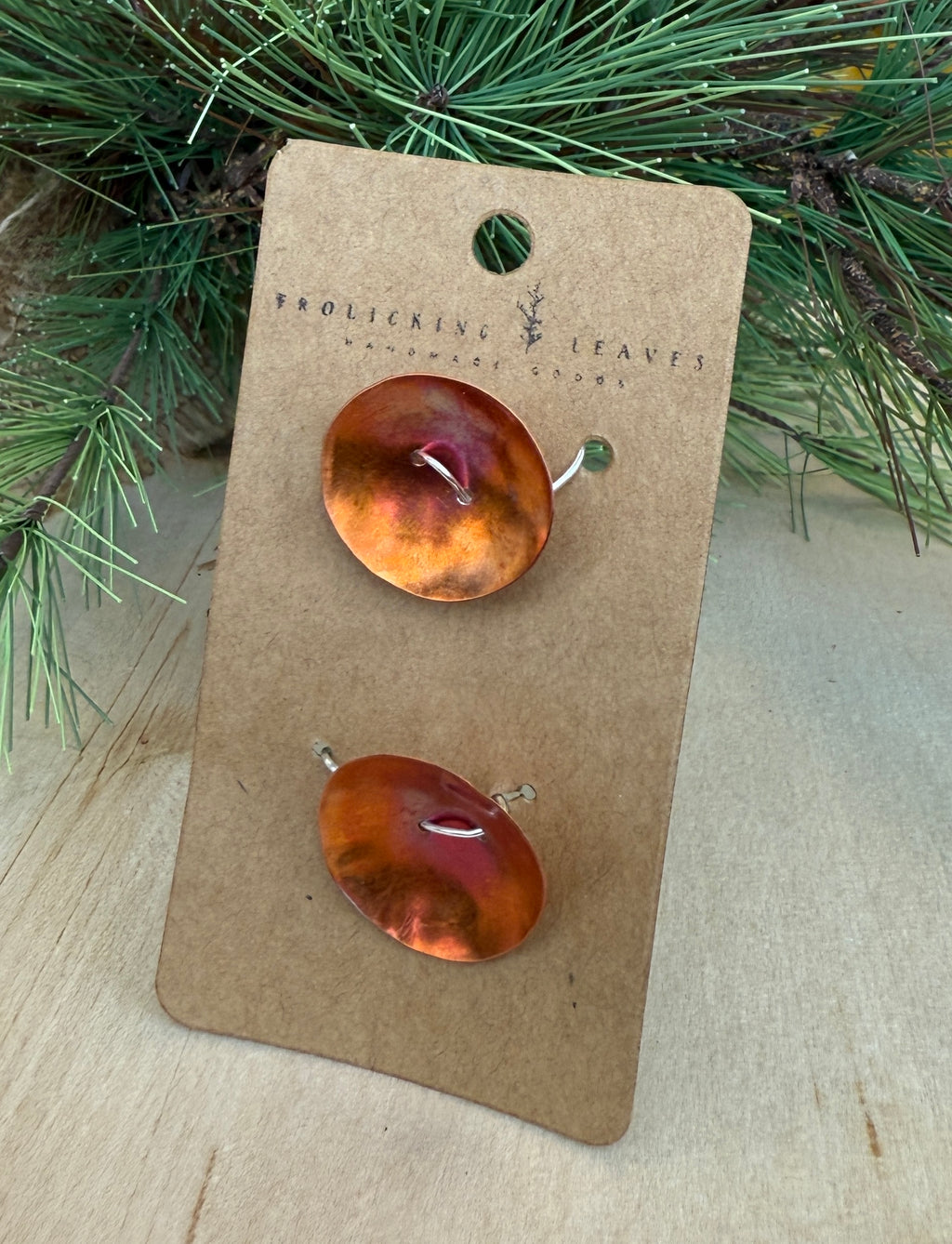 Fire Painted Hand Cut Copper Buttons