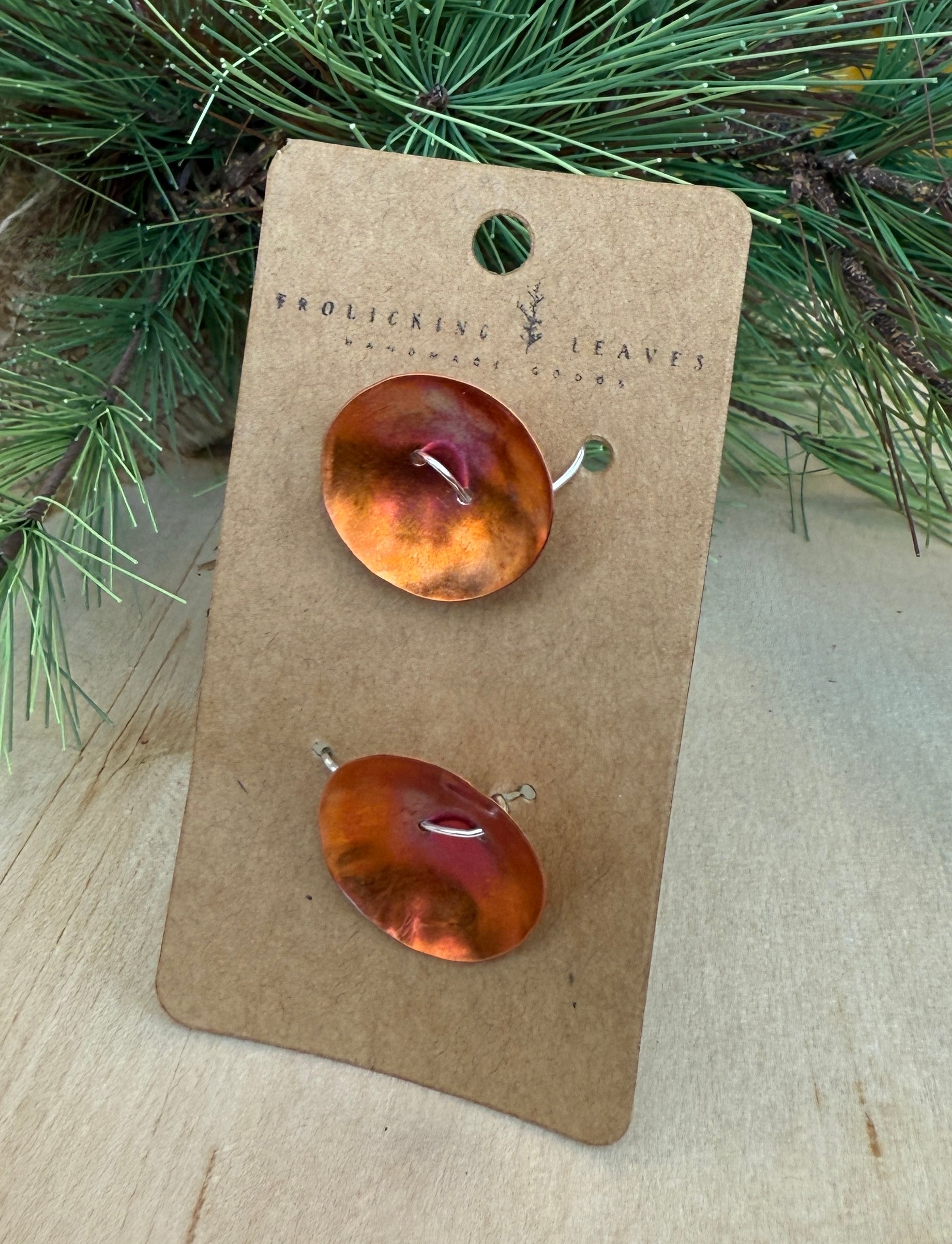 Fire Painted Hand Cut Copper Buttons