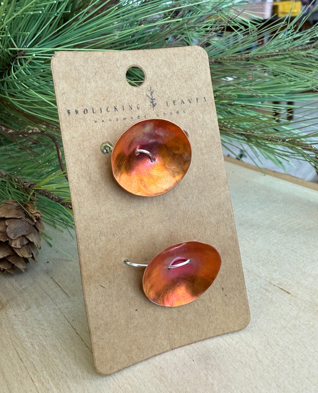 Fire Painted Hand Cut Copper Buttons