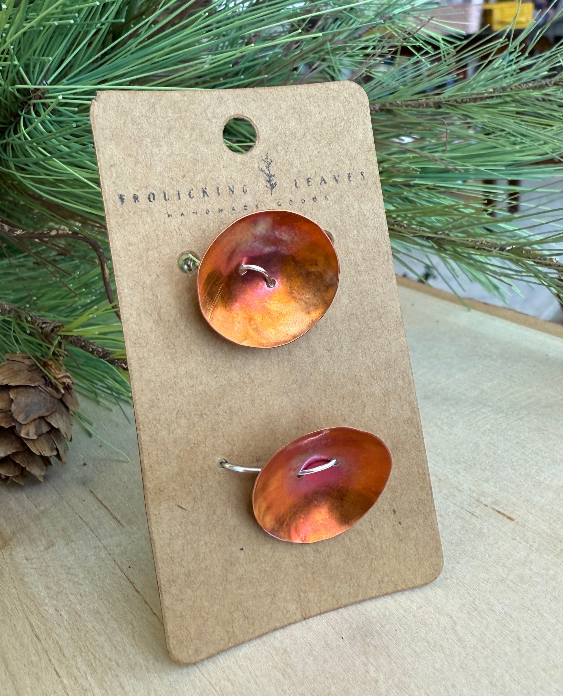 Fire Painted Hand Cut Copper Buttons