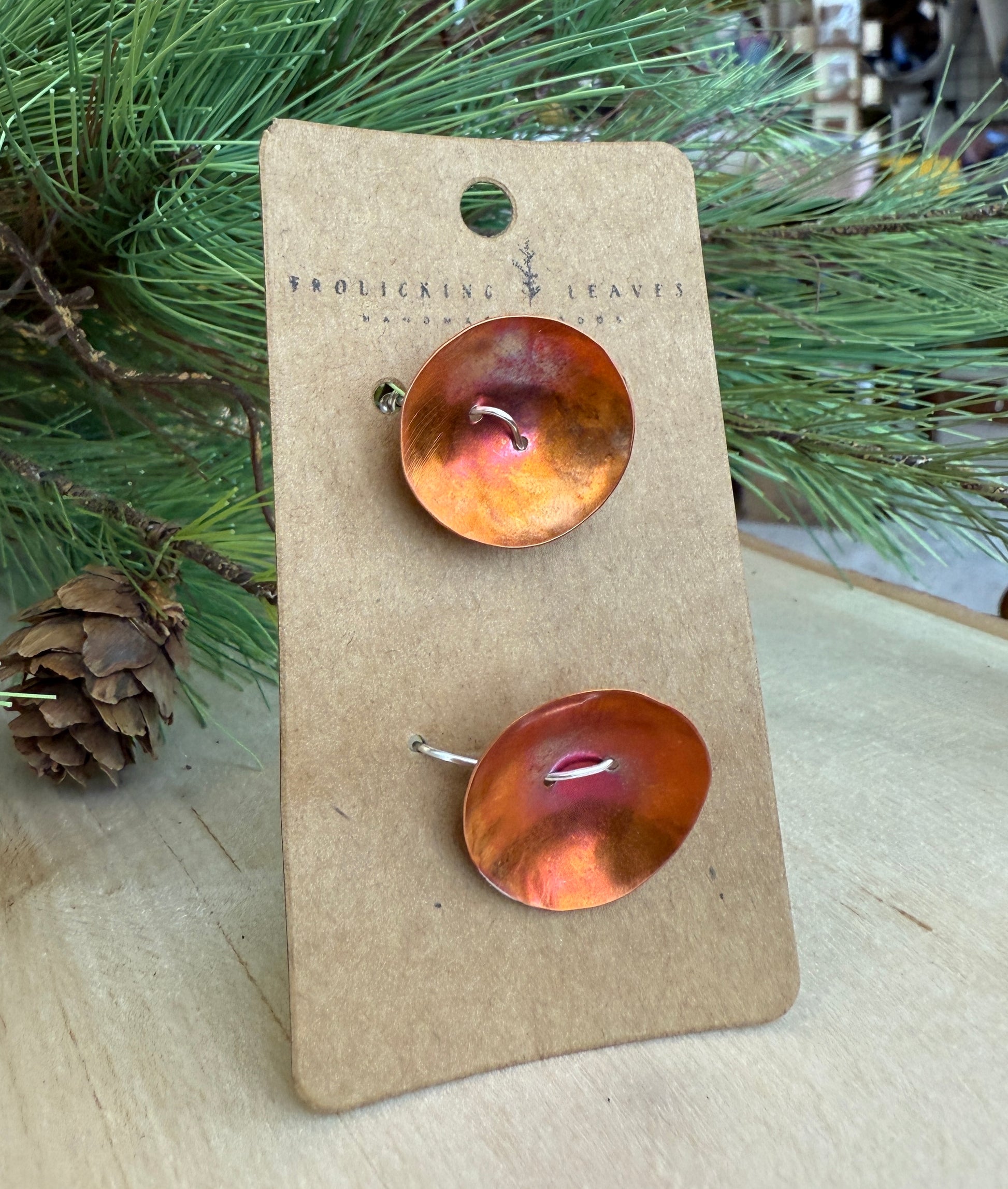 Fire Painted Hand Cut Copper Buttons