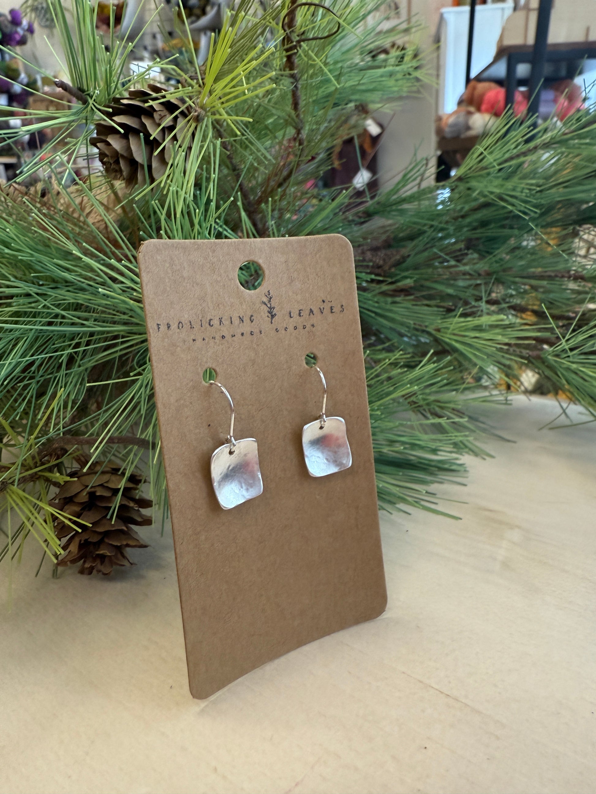 Sterling Silver Bent Square Earrings