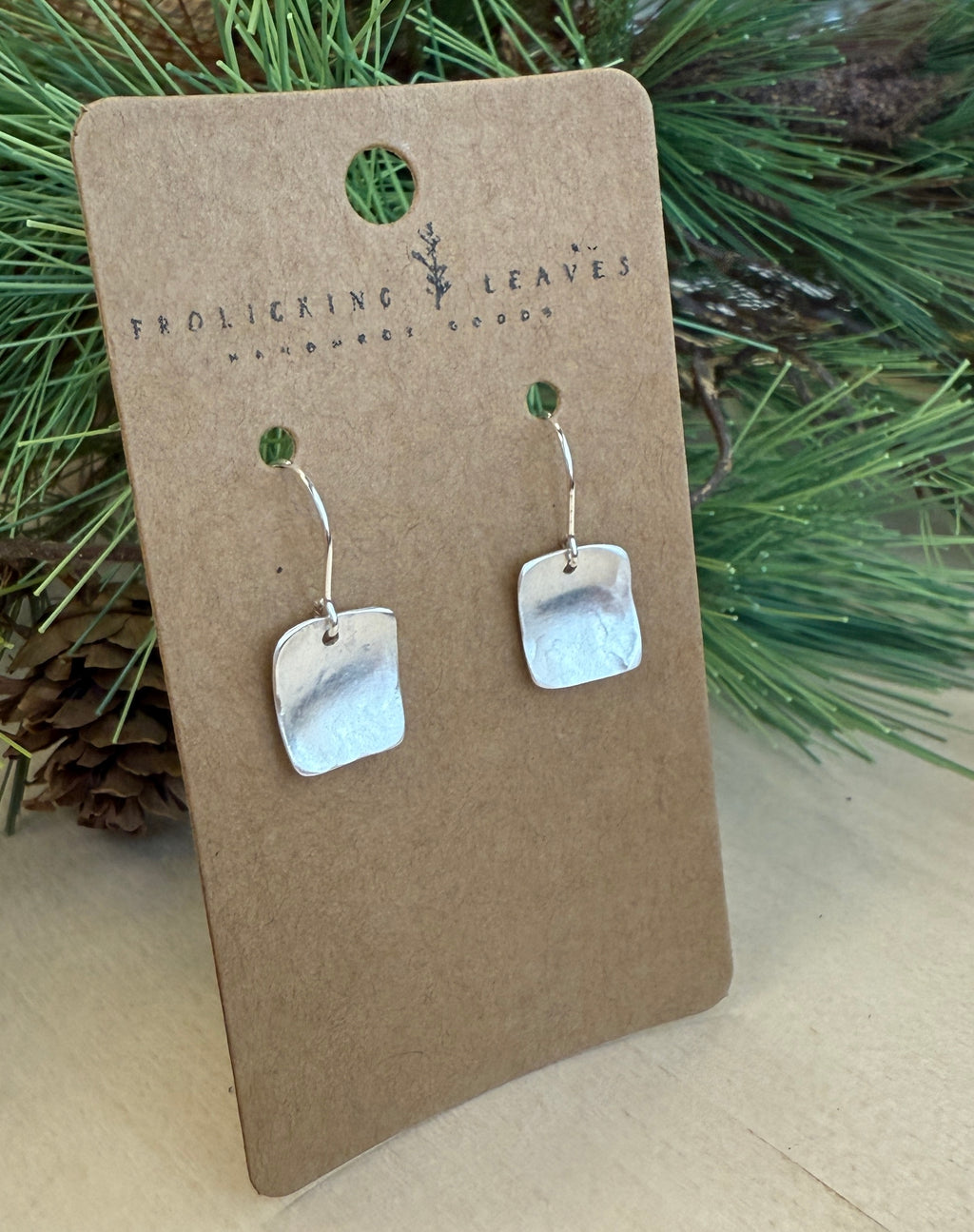 Sterling Silver Bent Square Earrings