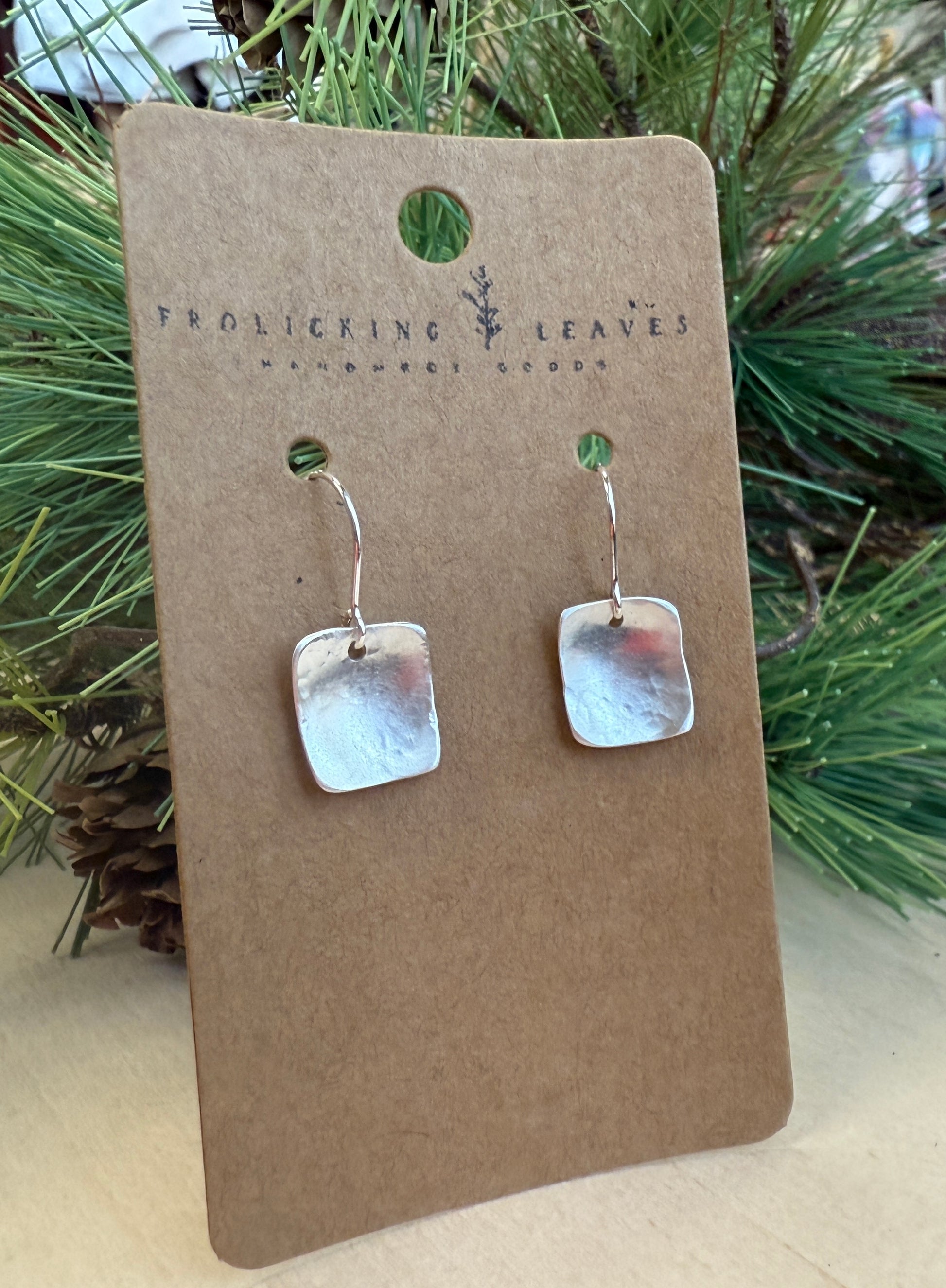 Sterling Silver Bent Square Earrings
