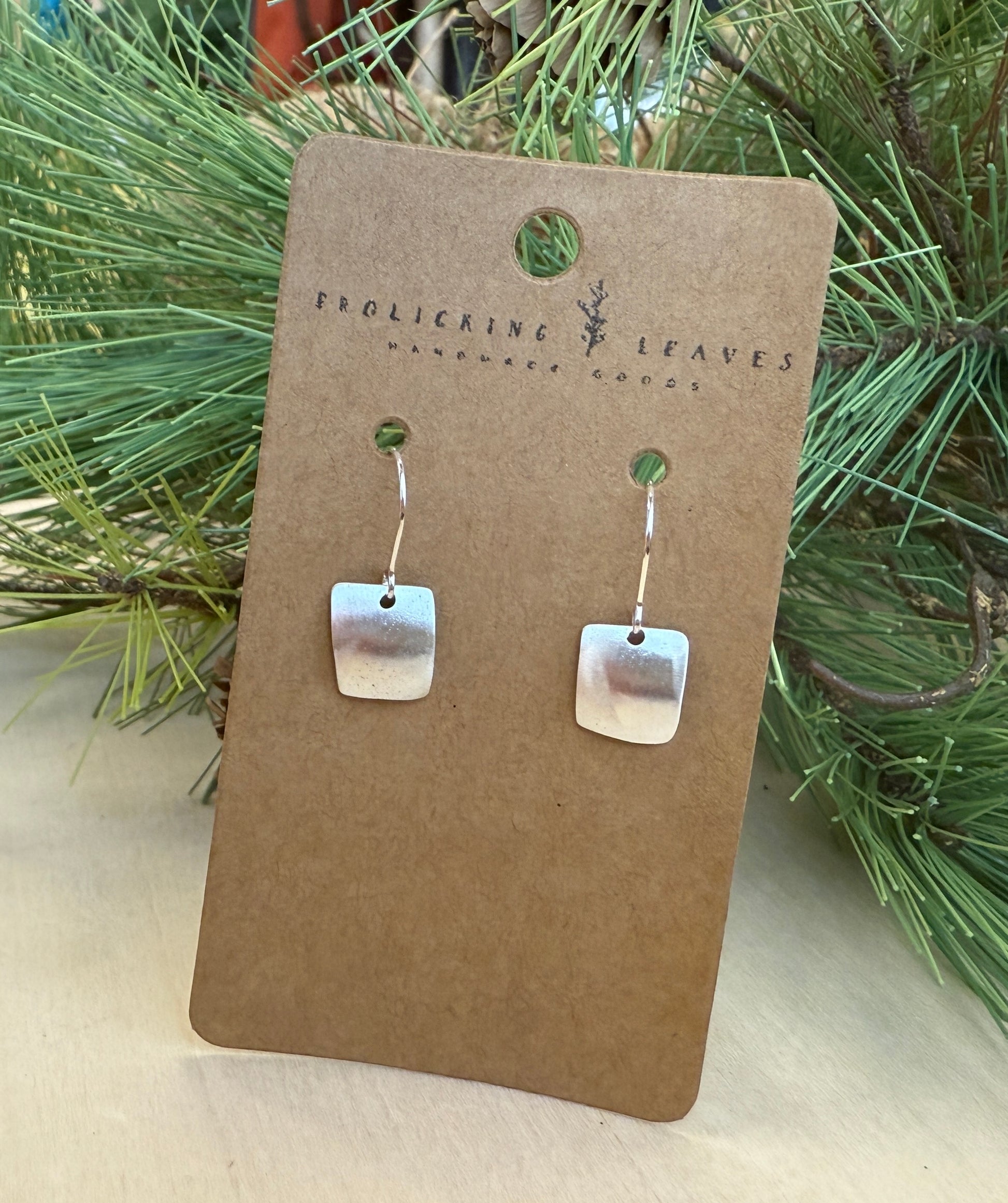 Sterling Silver Inverted Bent Square Earrings