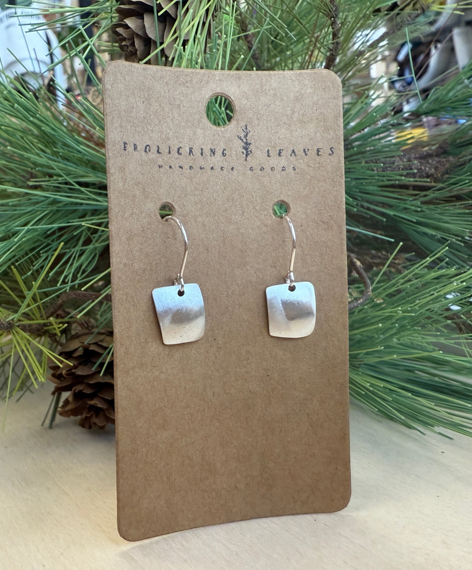 Sterling Silver Inverted Bent Square Earrings