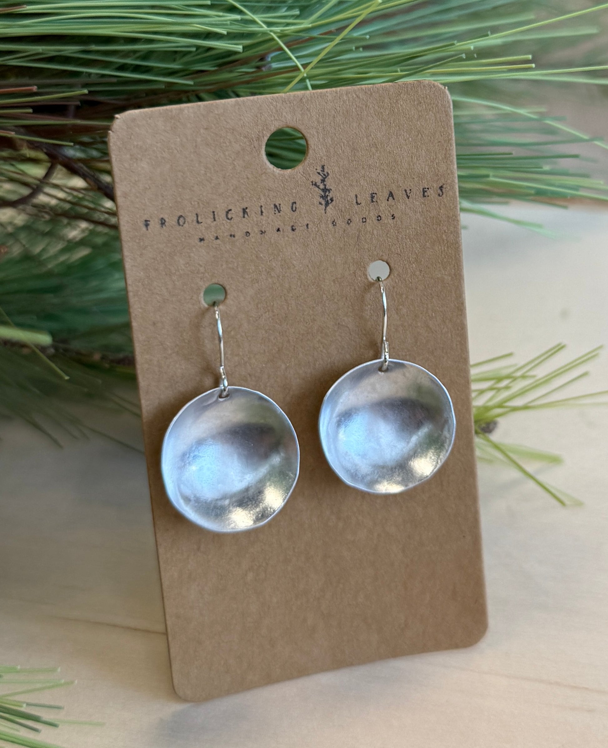 Silver Tone Bowl Earrings