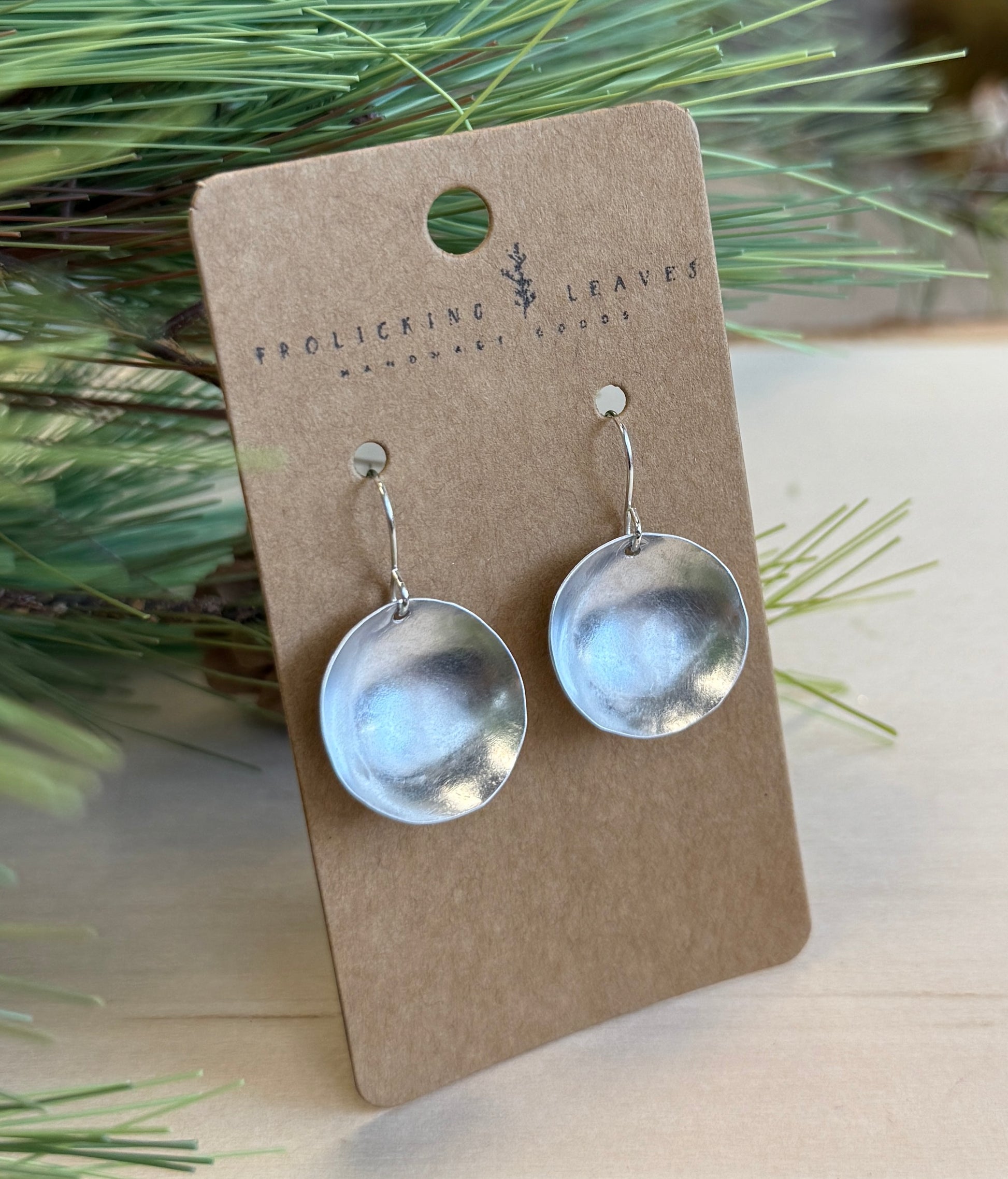 Silver Tone Bowl Earrings