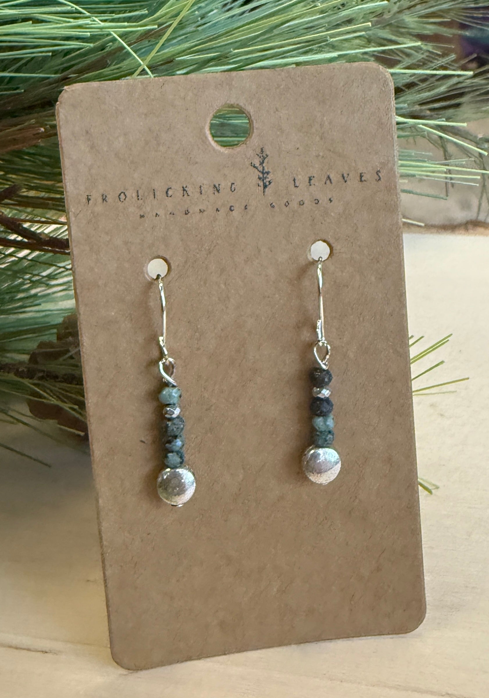 African Turquoise Earrings – Frolicking Leaves