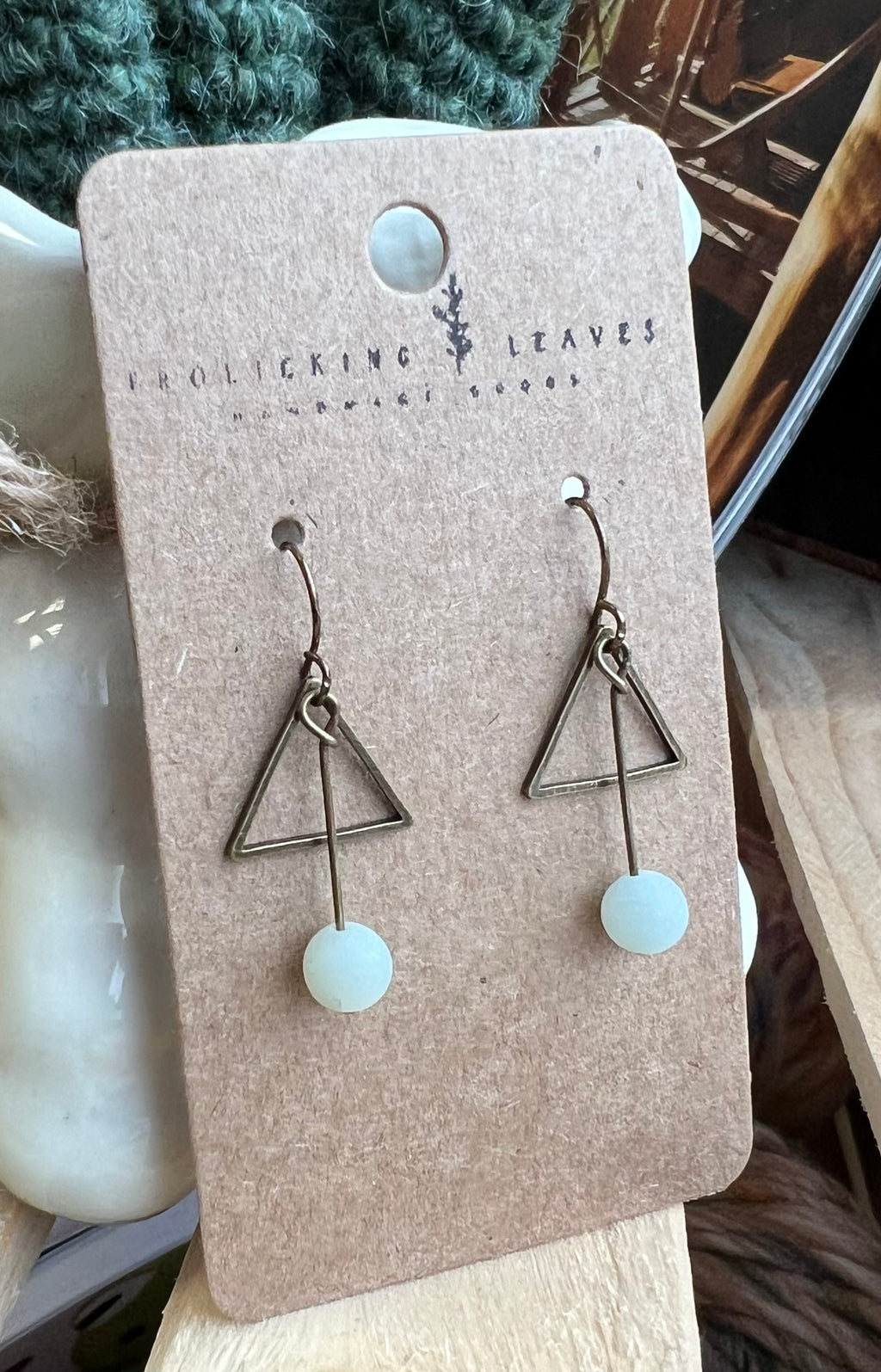 Amazonite Triangle Earrings