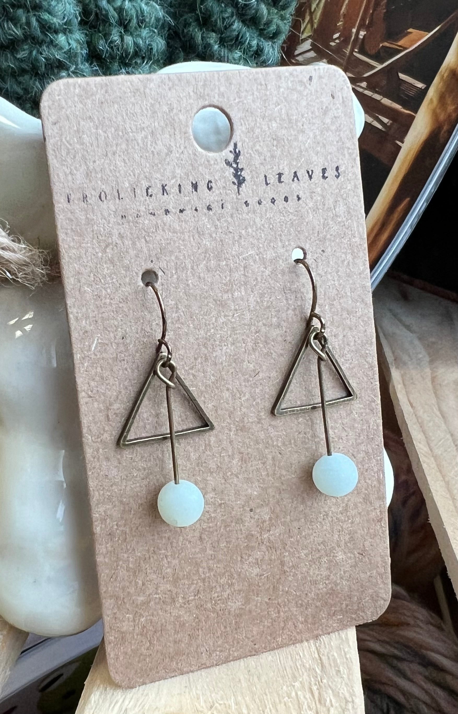 Amazonite Triangle Earrings