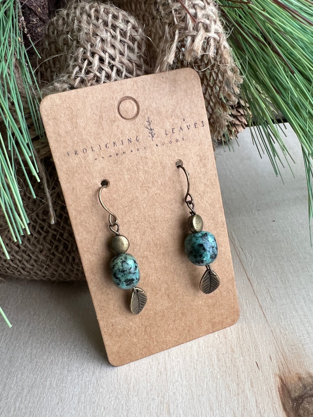 African Turquoise Earrings