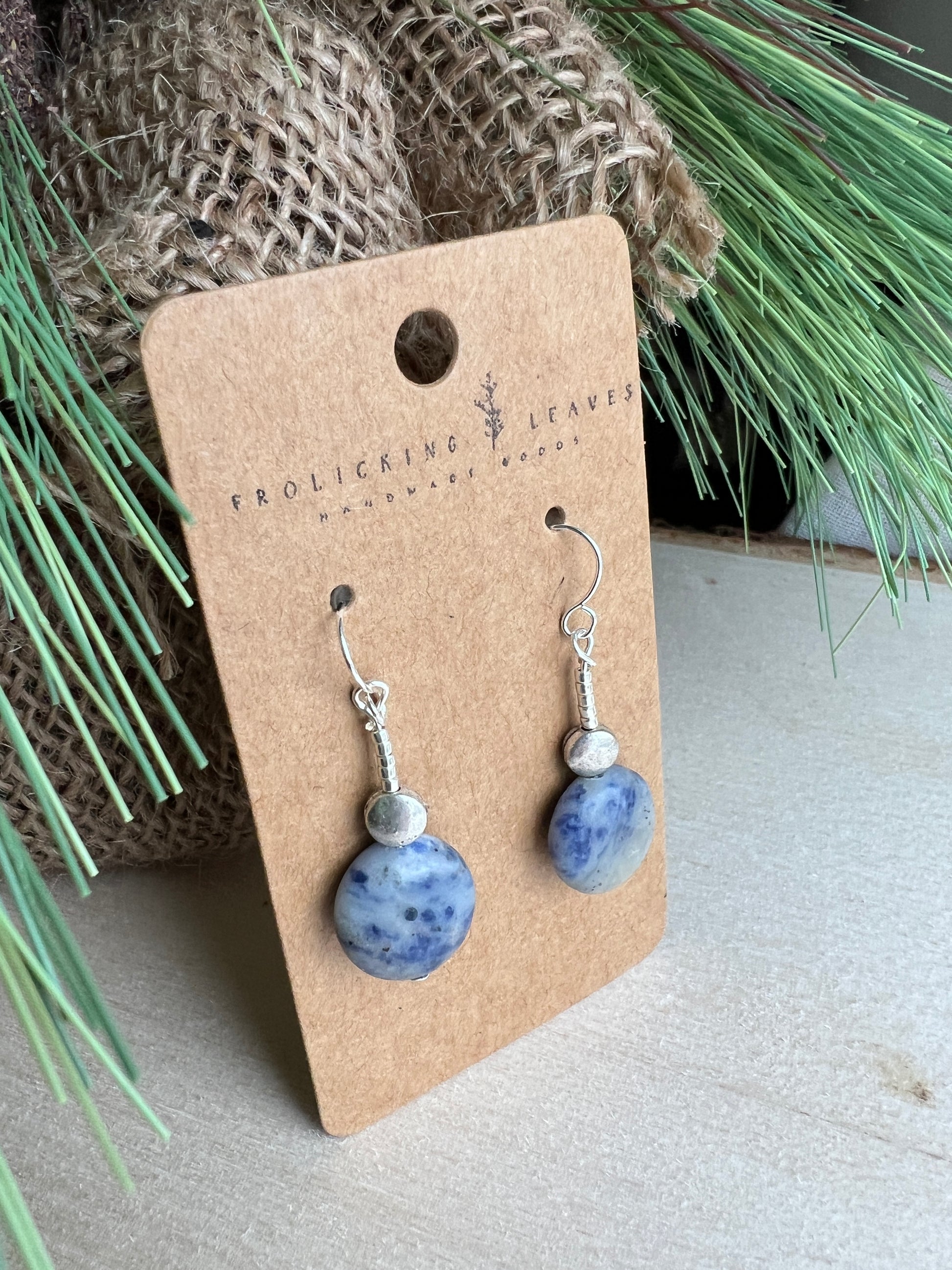 Sodalite Disc Earrings