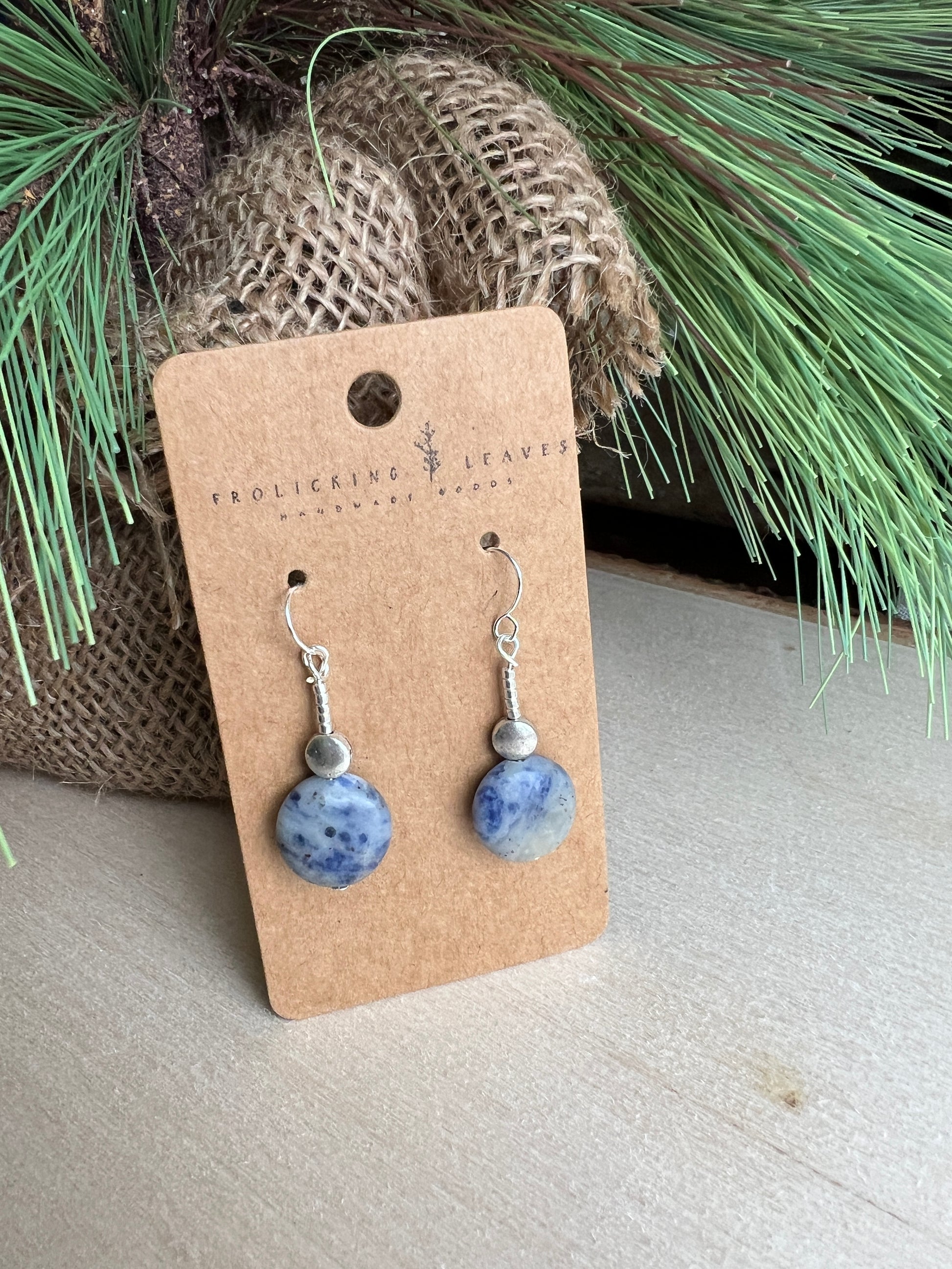 Sodalite Disc Earrings