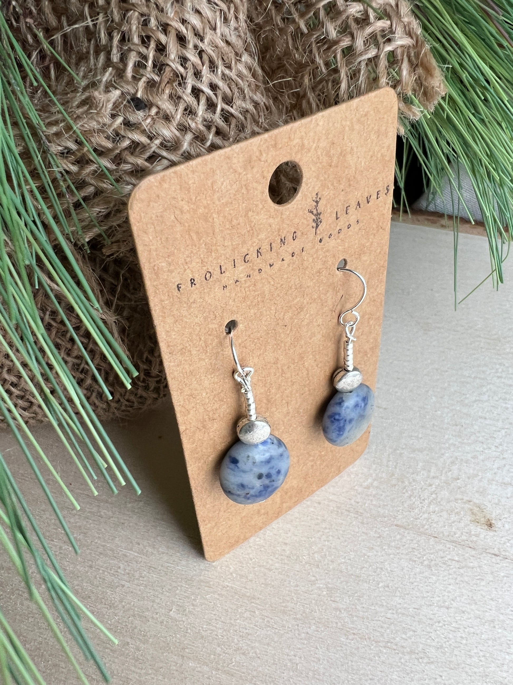 Sodalite Disc Earrings
