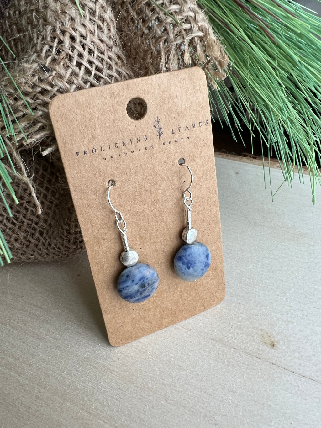 Sodalite Disc Earrings