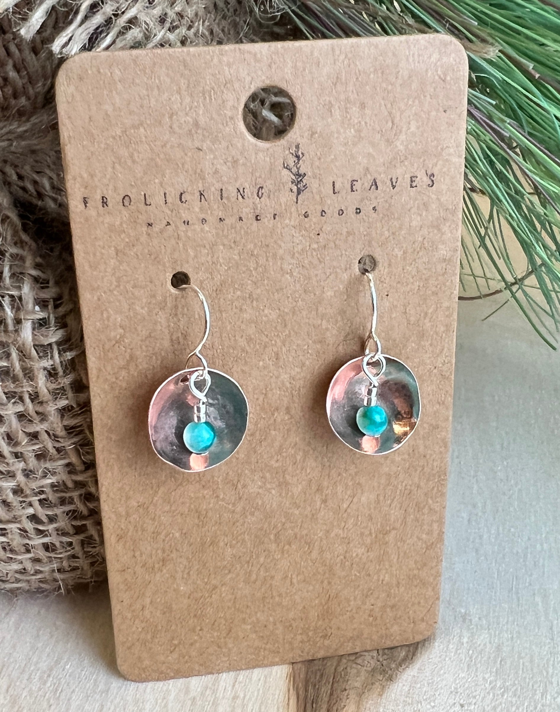 Copper Bowl & Jasper Earrings with Sterling