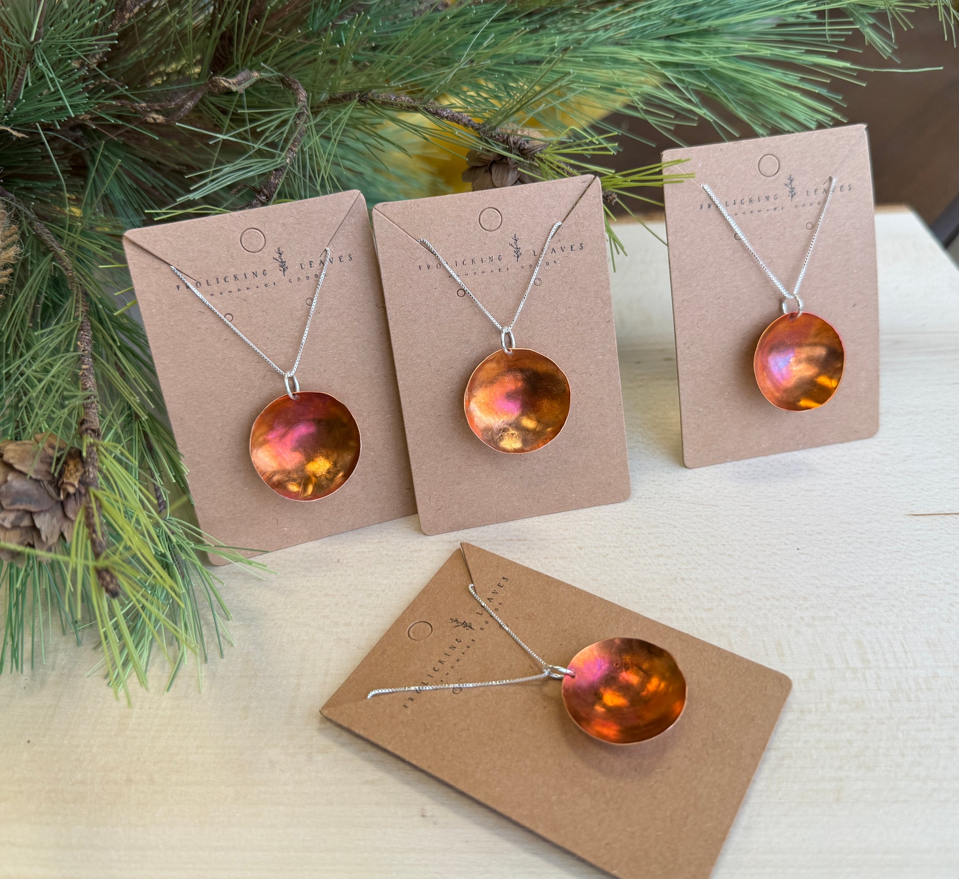Hand Cut Copper Bowl Necklace