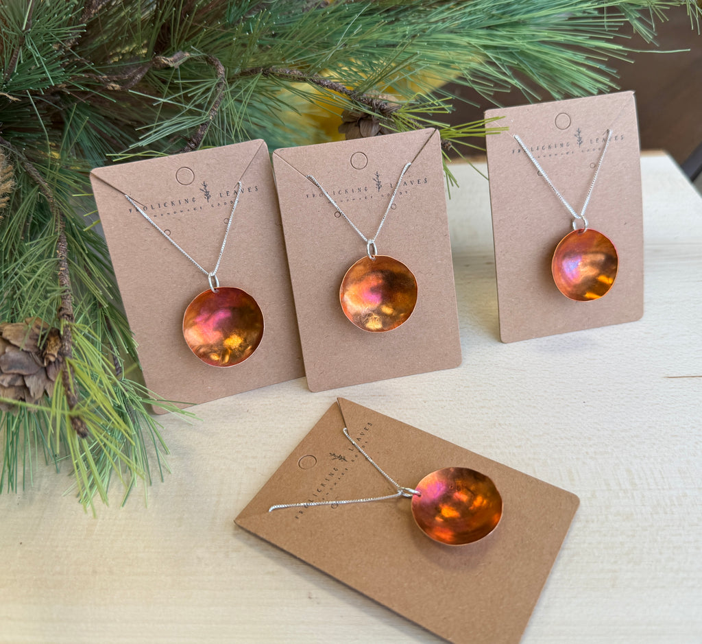 Hand Cut Copper Bowl Necklace