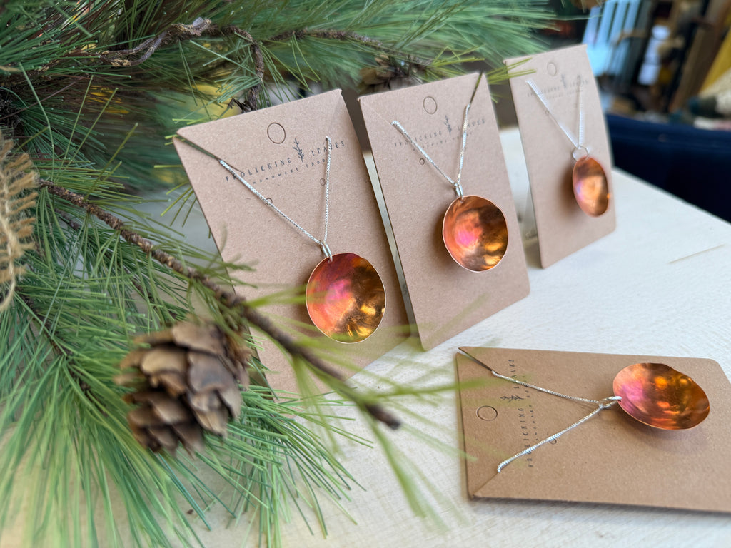 Hand Cut Copper Bowl Necklace