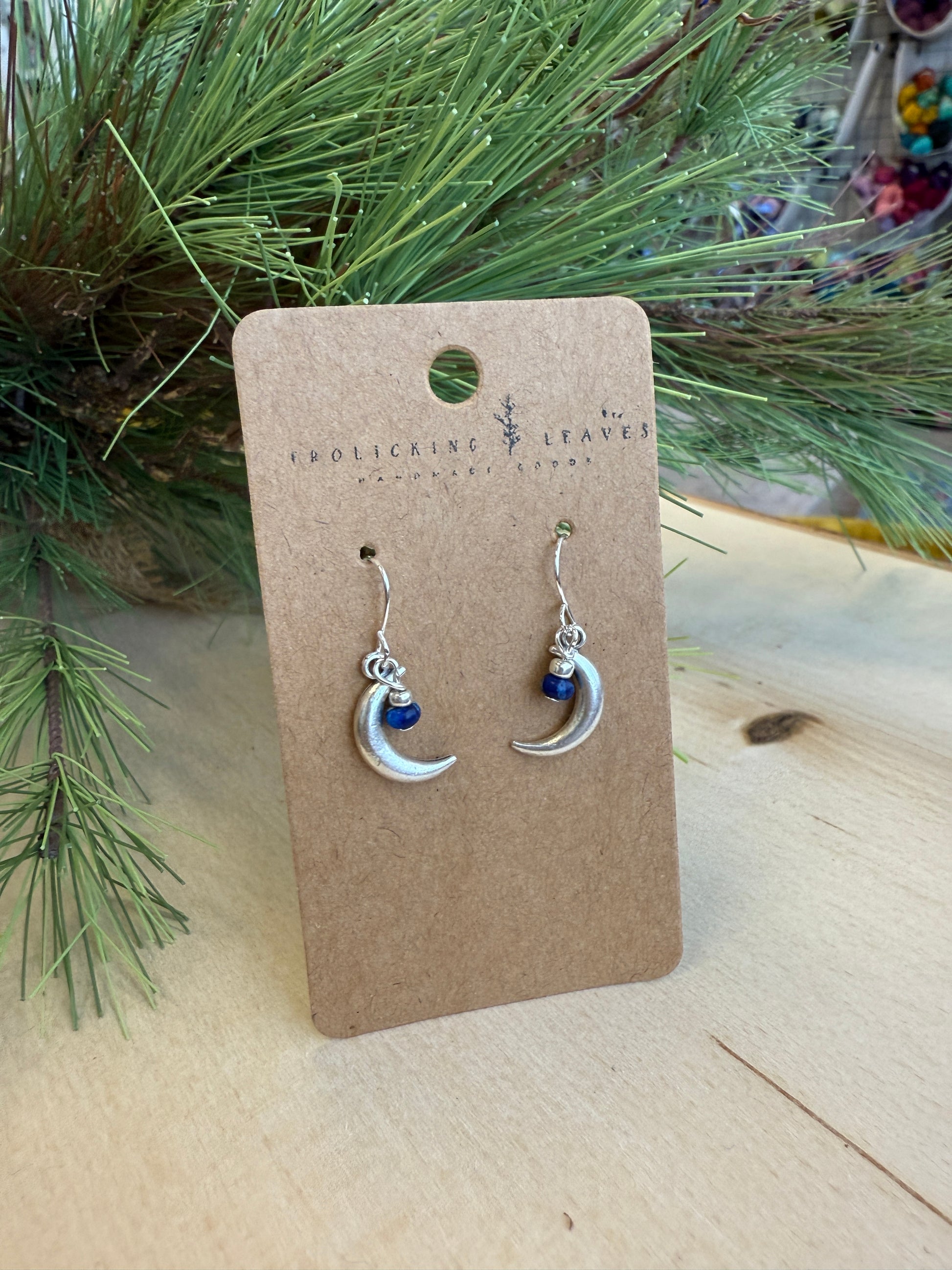 Crescent Moon and Jasper Earrings