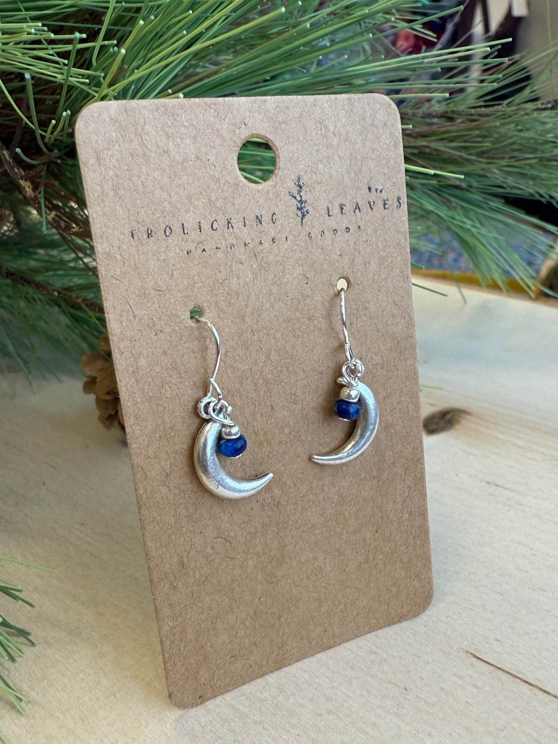 Crescent Moon and Jasper Earrings