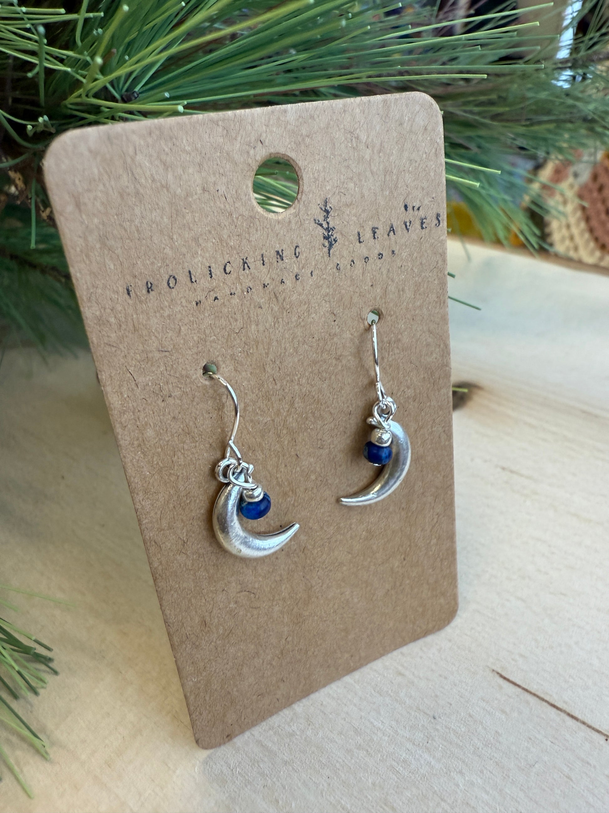 Crescent Moon and Jasper Earrings