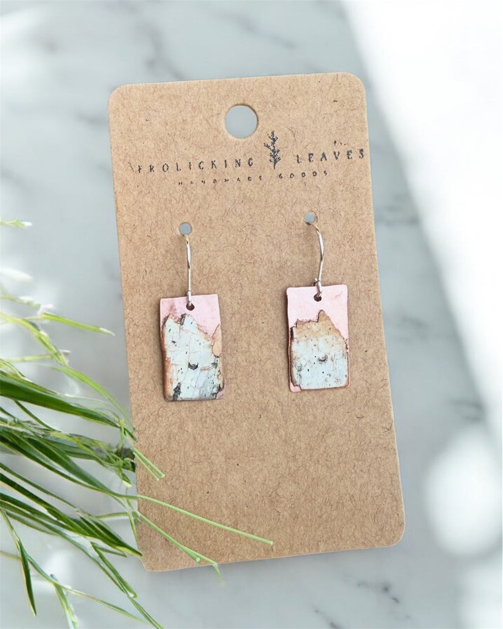 Copper with Birch Overlay Earrings