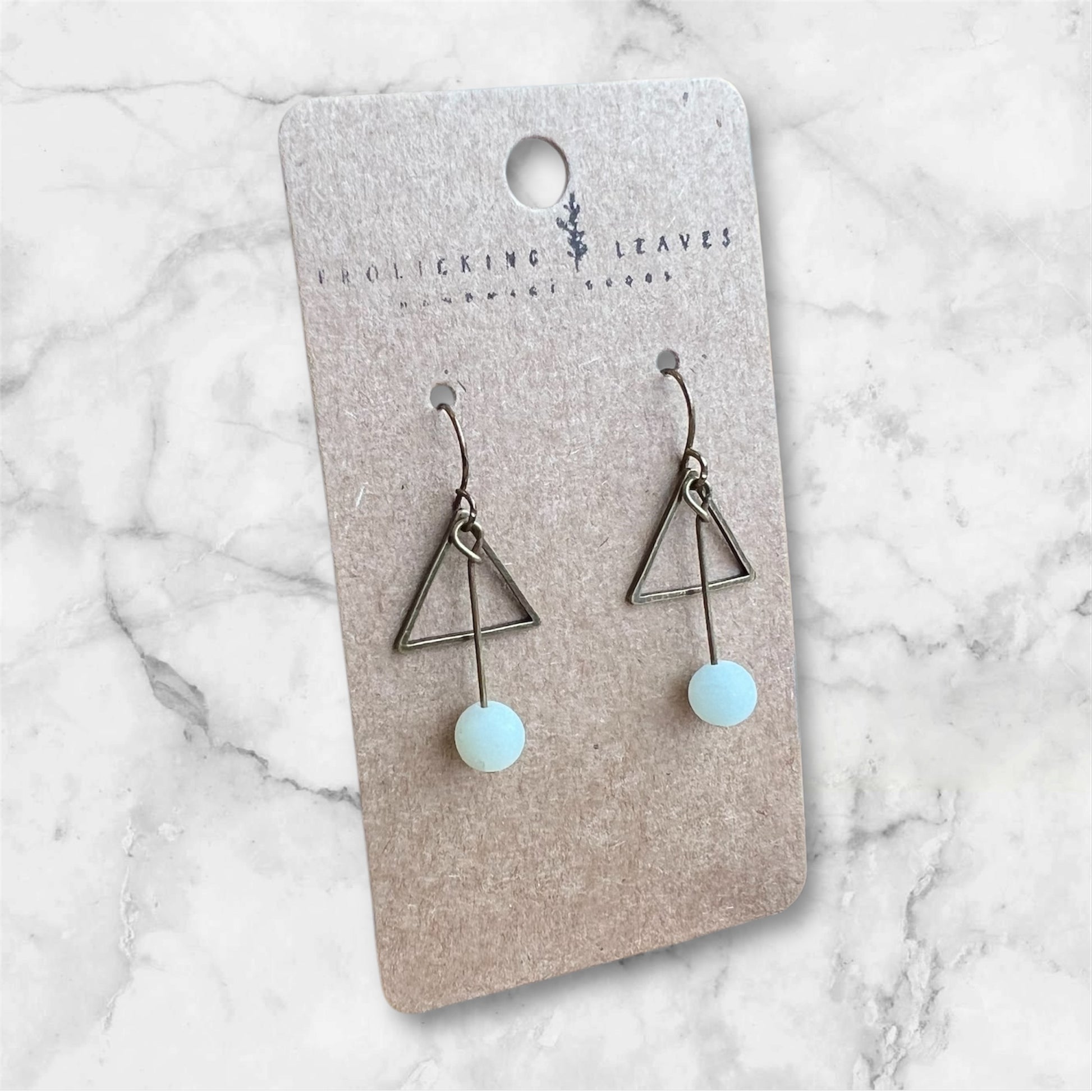 Amazonite Triangle Earrings
